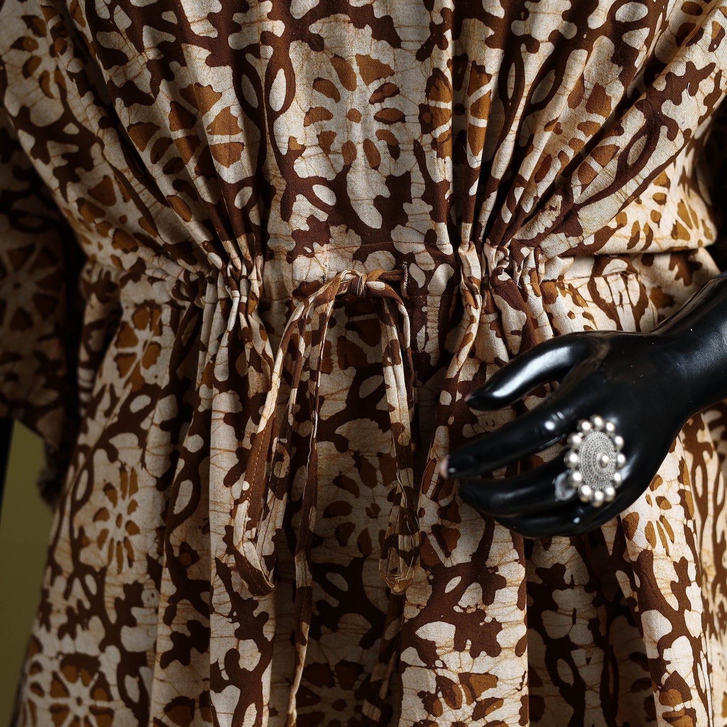 Hand batik cotton short kaftan 20 - handcrafted