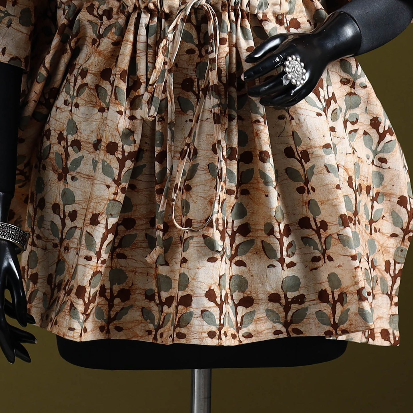 Hand batik cotton short kaftan 17 - handcrafted