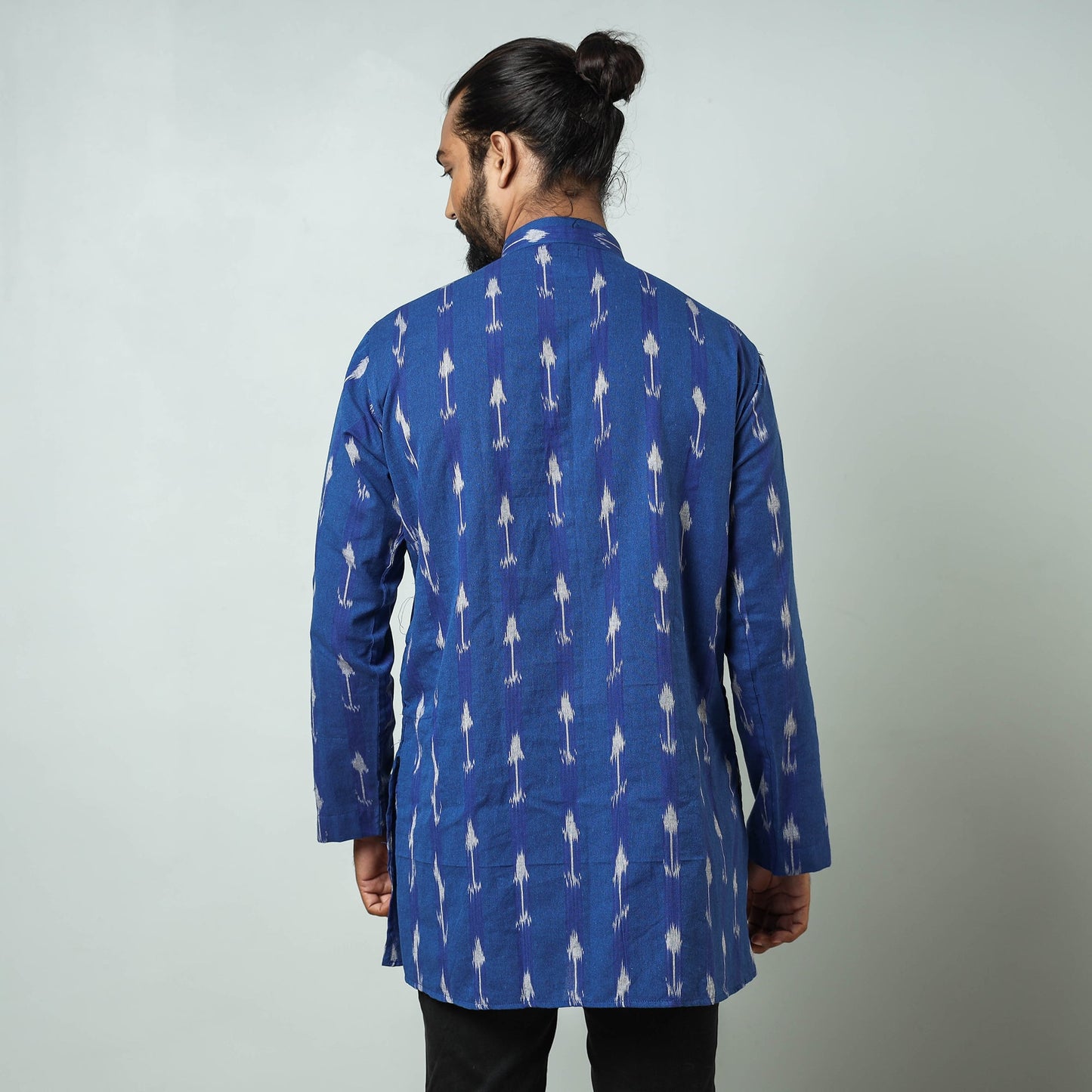 Buy Pochampally Ikat weave Cotton Men's Short Kurta Online at iTokri.com