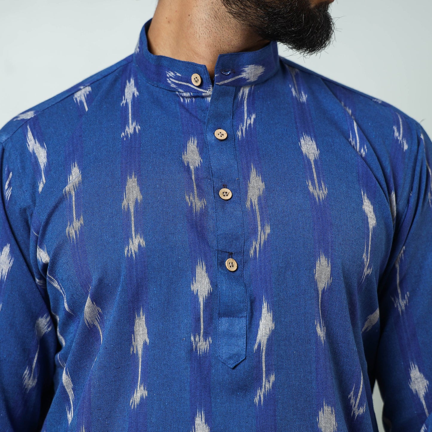 Buy Pochampally Ikat weave Cotton Men's Short Kurta Online at iTokri.com