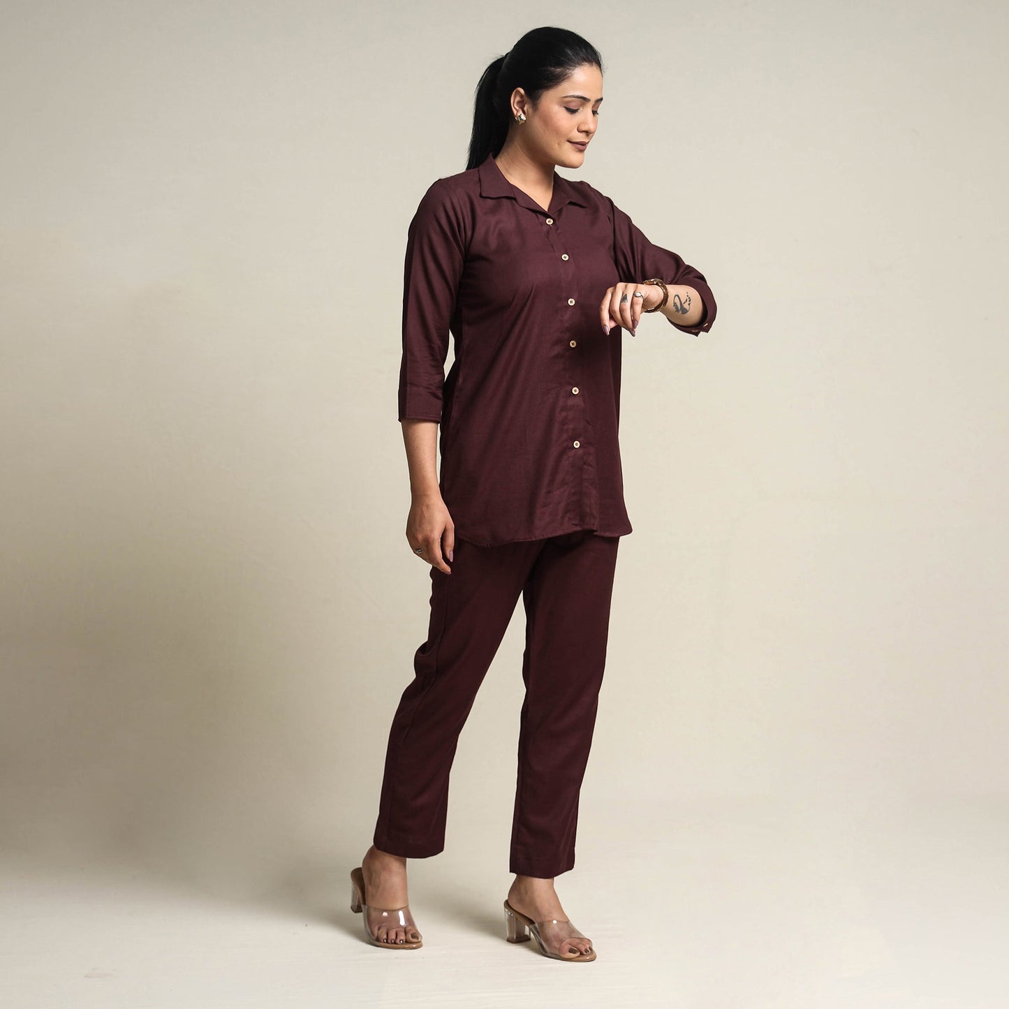 Plain Linen Cotton Co-Ord Set Online at iTokri.com