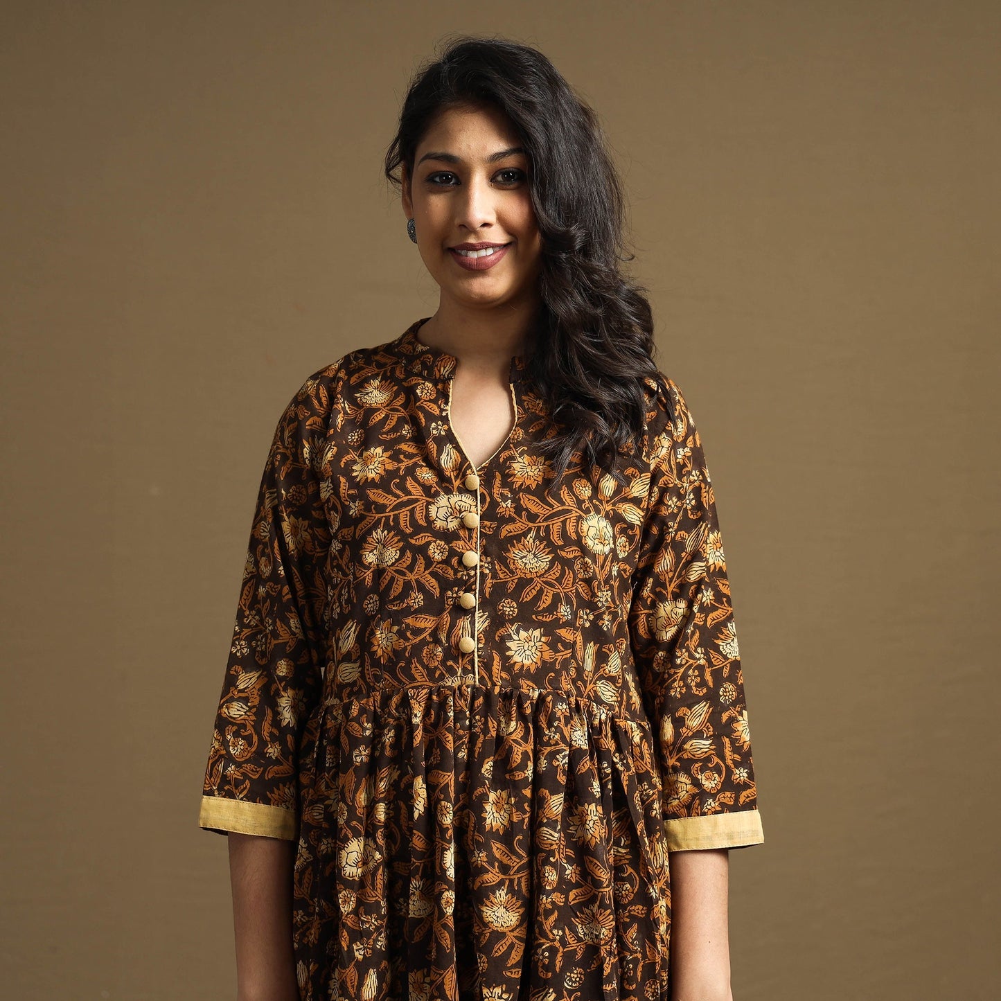 Buy Sanganeri Block Printed Cotton Flared Dress Online at iTokri.com