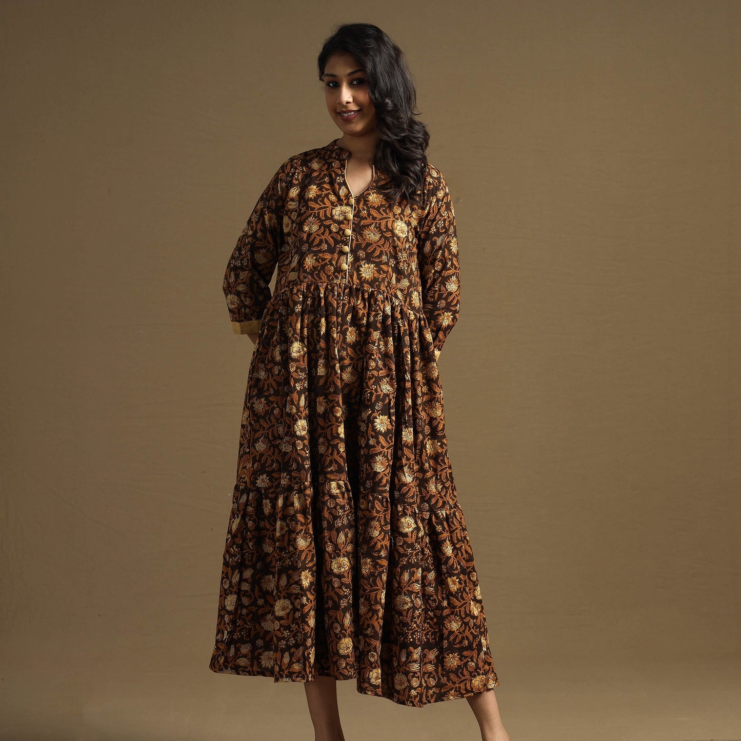 Buy Sanganeri Block Printed Cotton Flared Dress Online at iTokri.com
