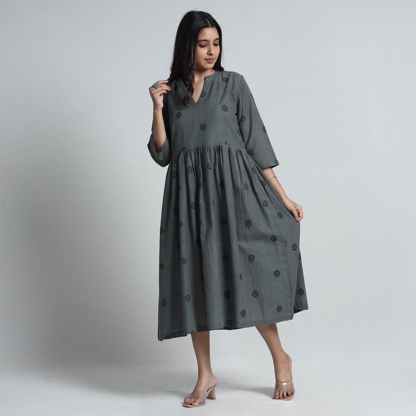 Exquisite Jacquard Cotton Dress