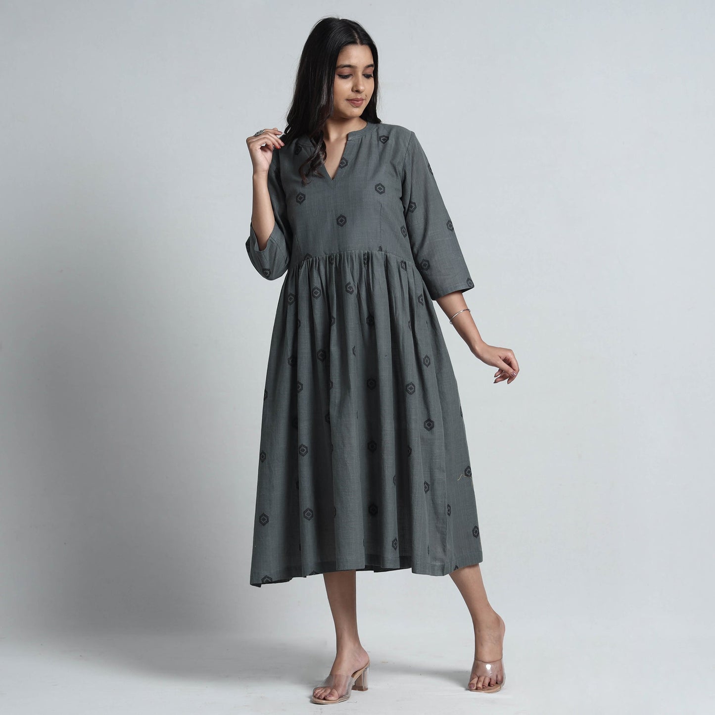 Exquisite Jacquard Cotton Dress