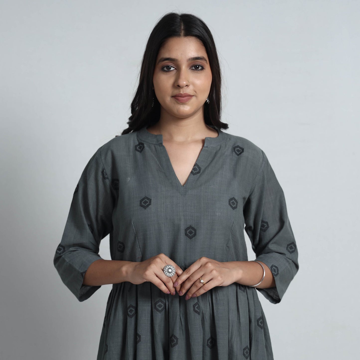 Exquisite Jacquard Cotton Dress