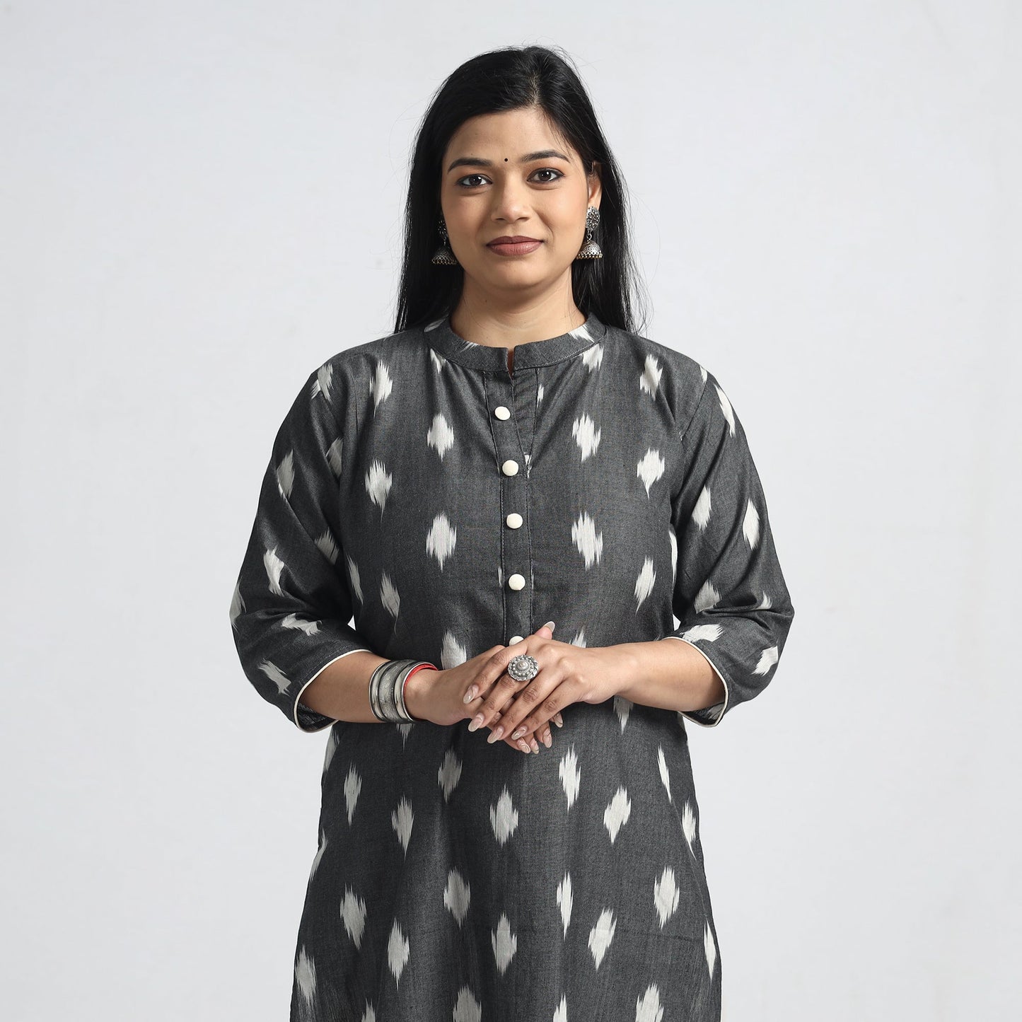 Buy Pochampally Ikat Weave Cotton Straight Kurta Online at iTokri.com
