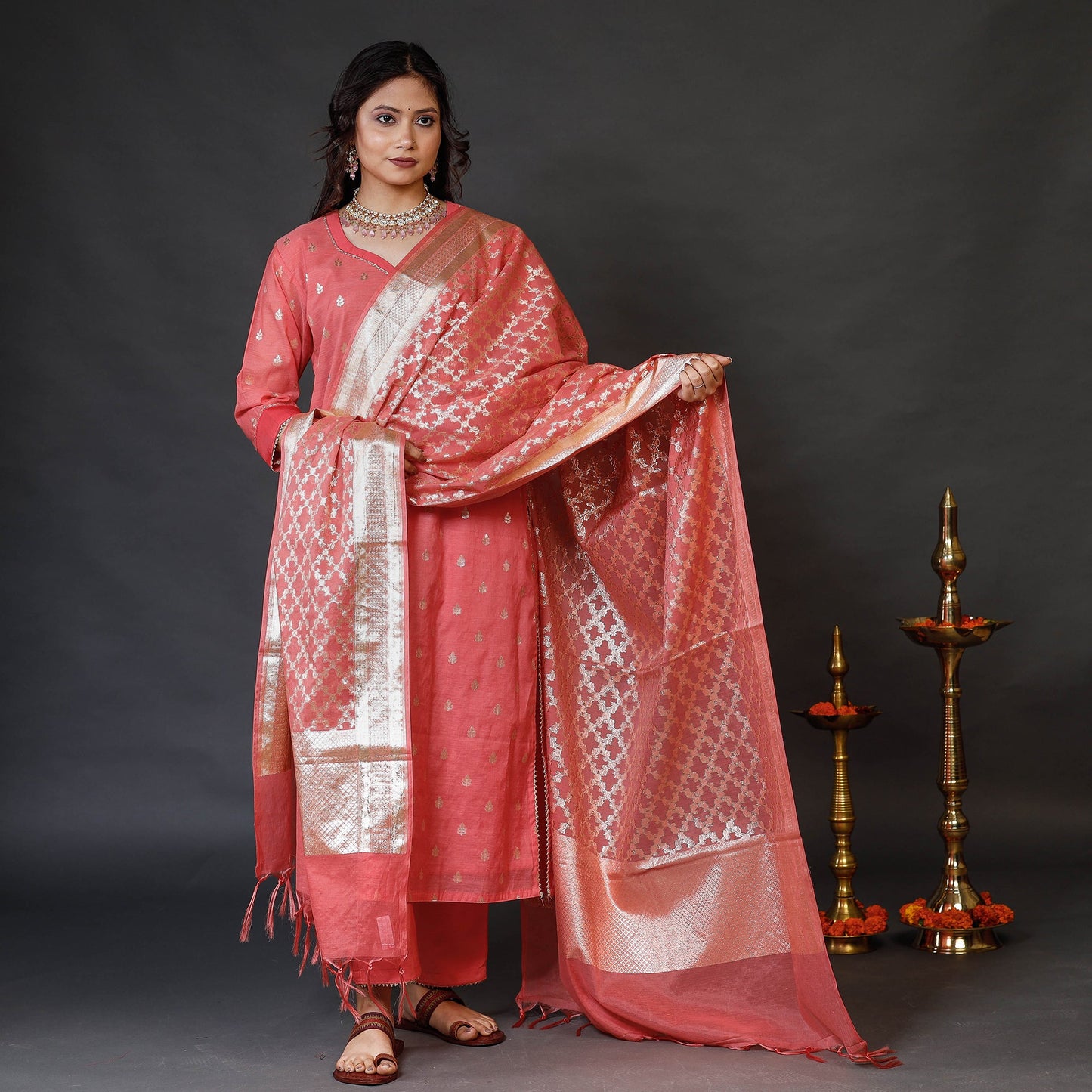 Banarasi with Palazzo & Dupatta Set
