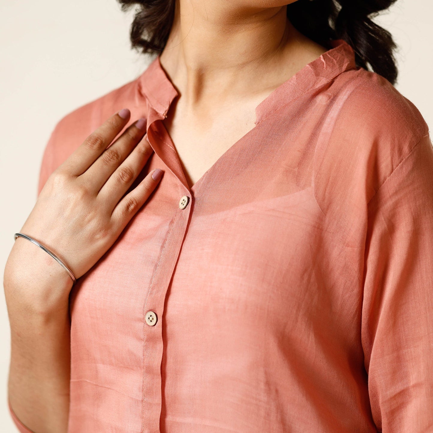 Mulmalai Cotton Plain Dyed Long Kurta 23