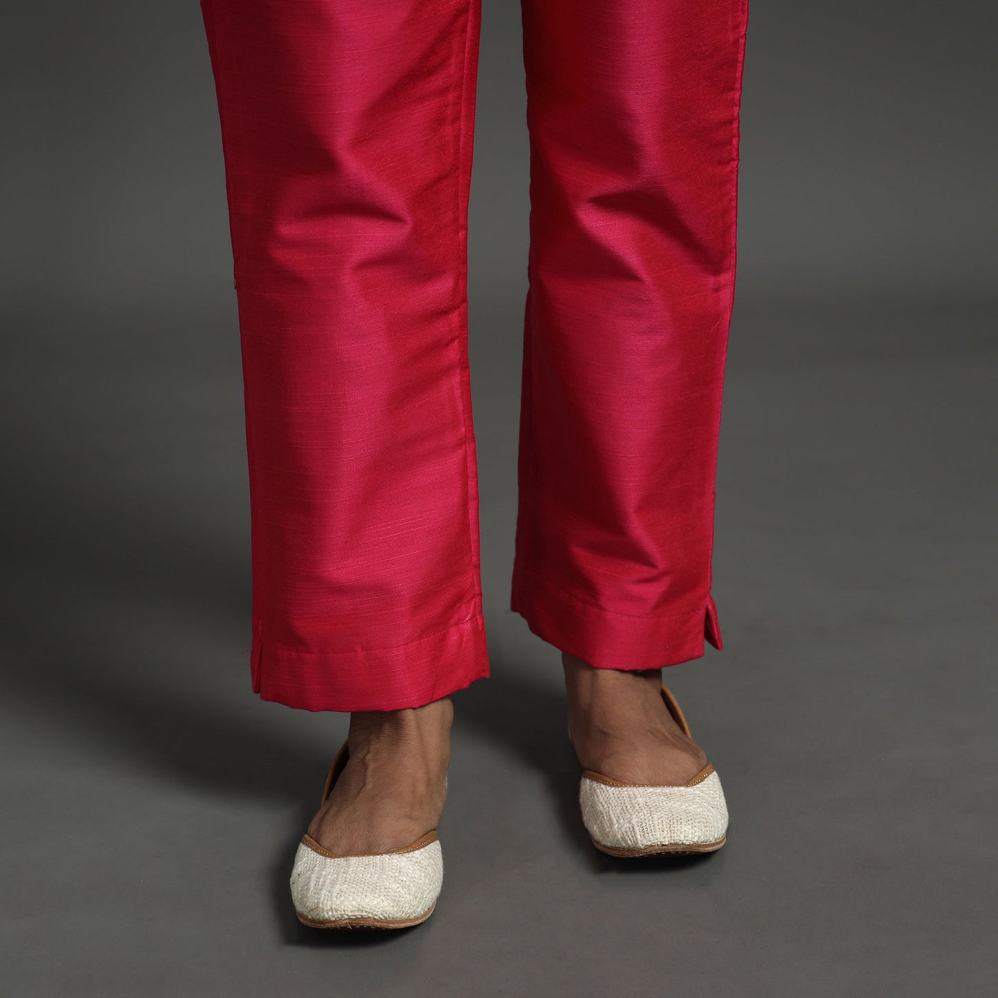 Dark pink - elegant banarasi brocade silk kurta with pant