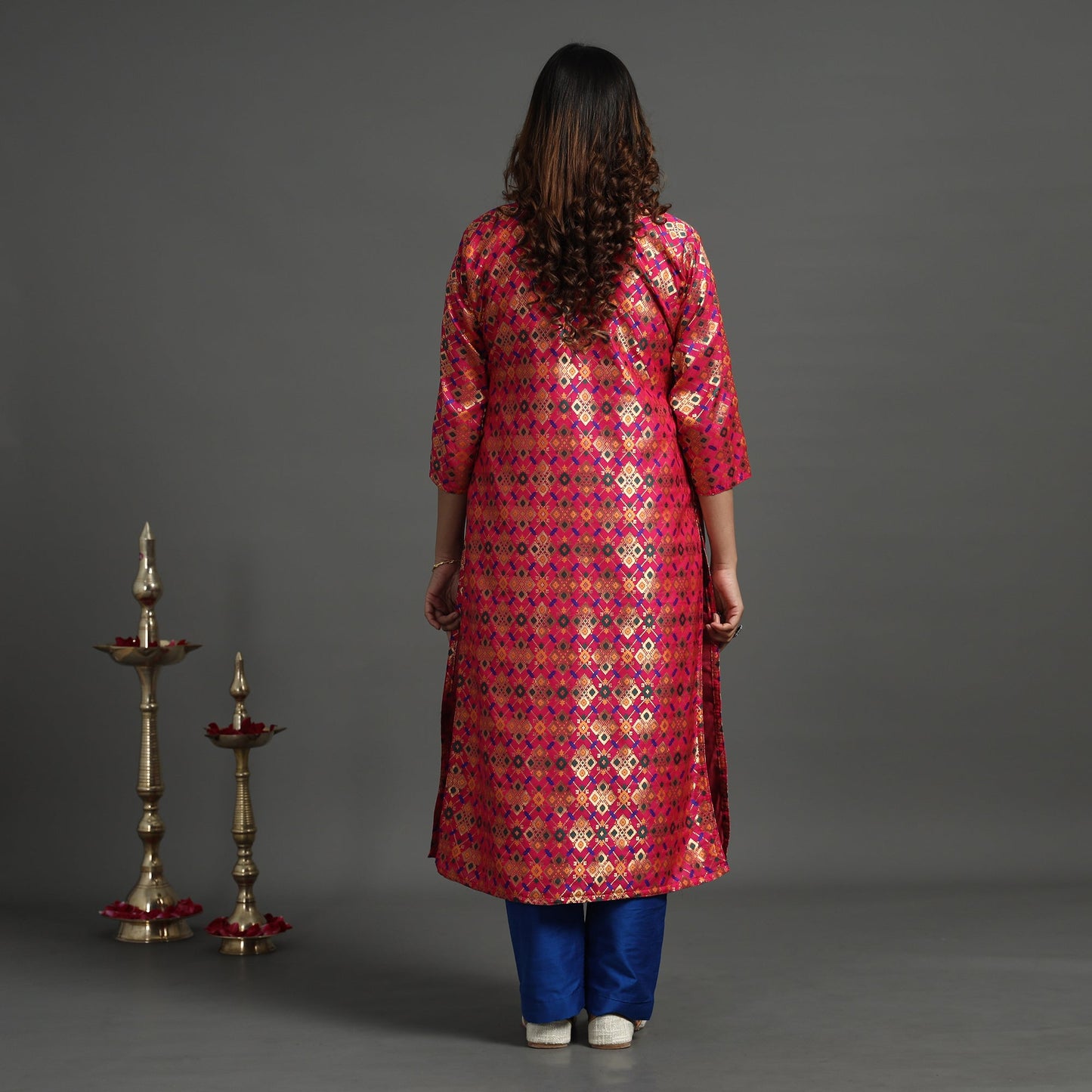 Elegant Banarasi Brocade Silk Kurta with Pant Set
