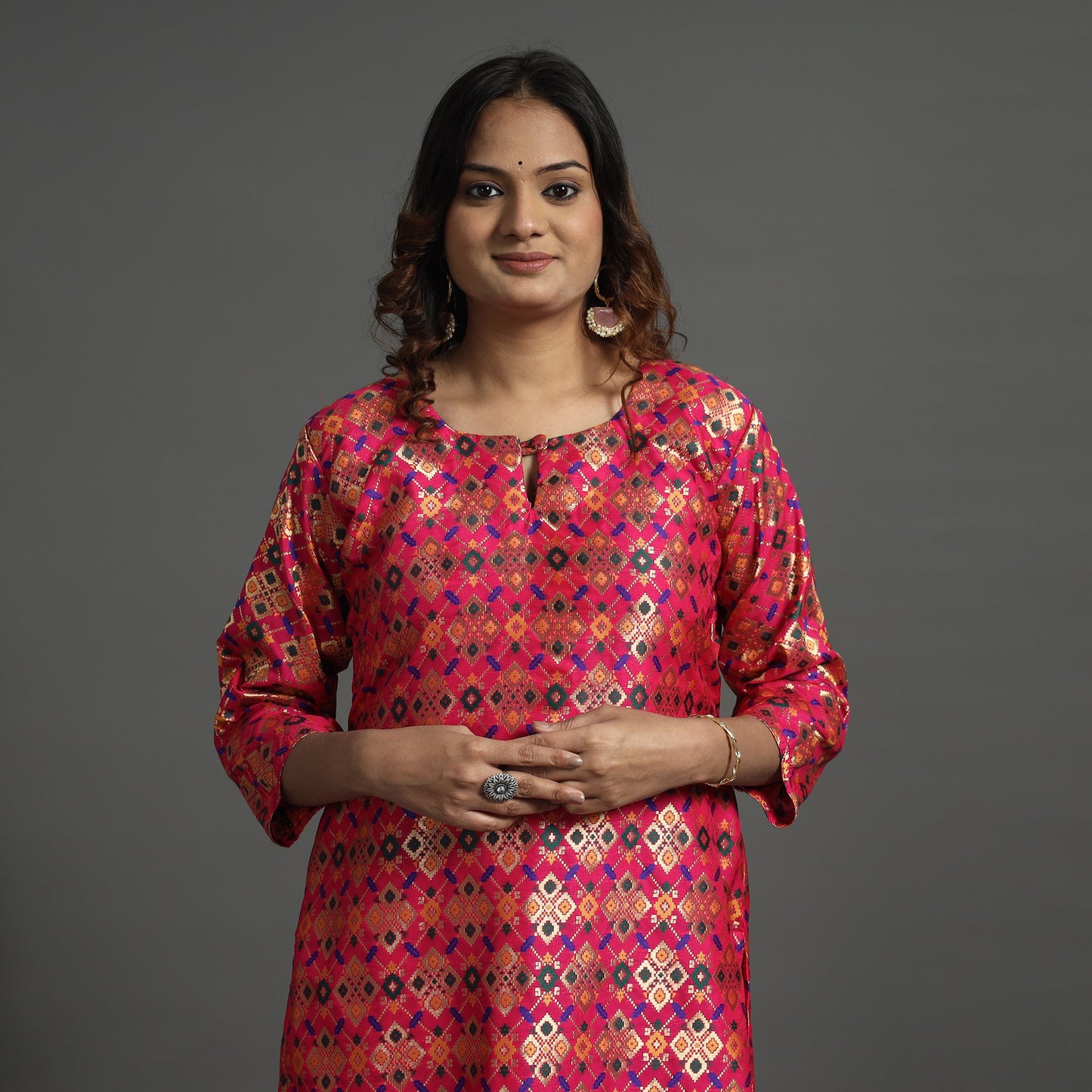 Elegant Banarasi Brocade Silk Kurta with Pant Set