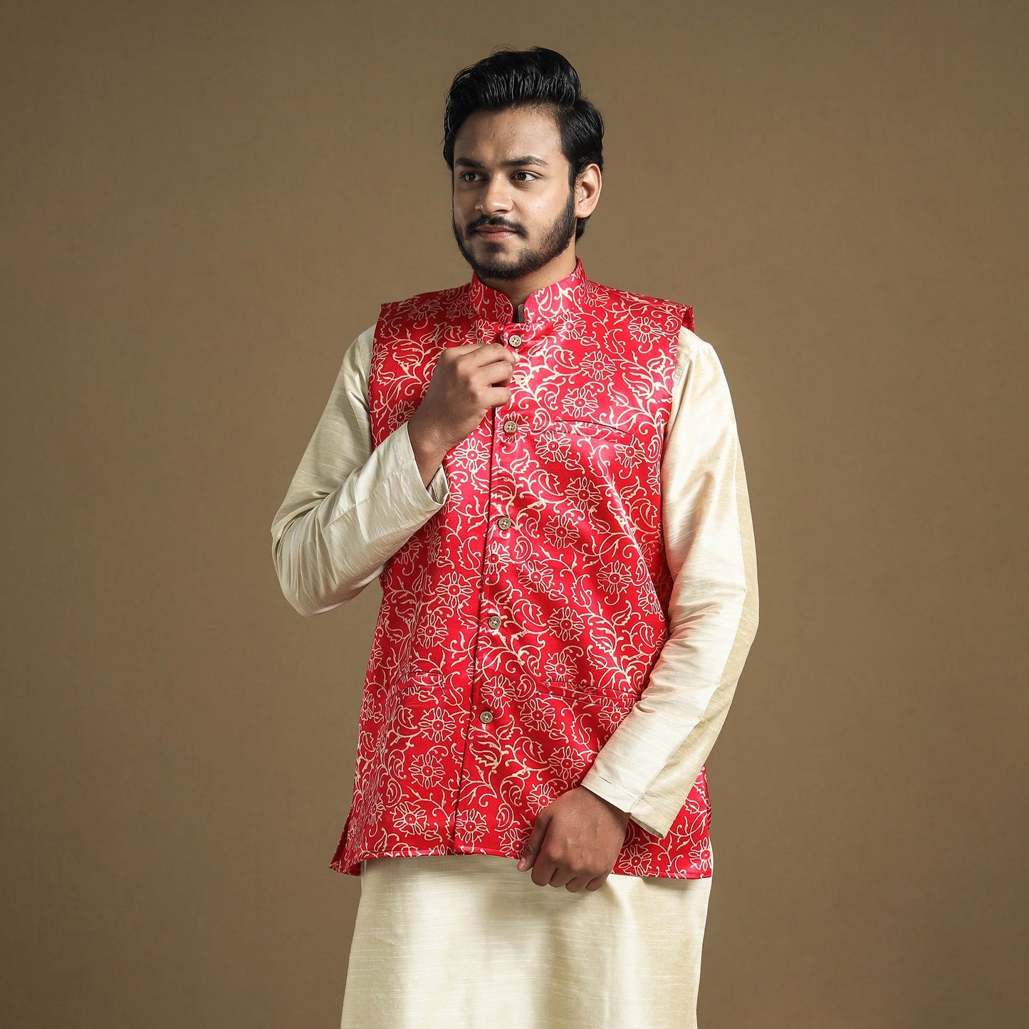 silk nehru jacket
