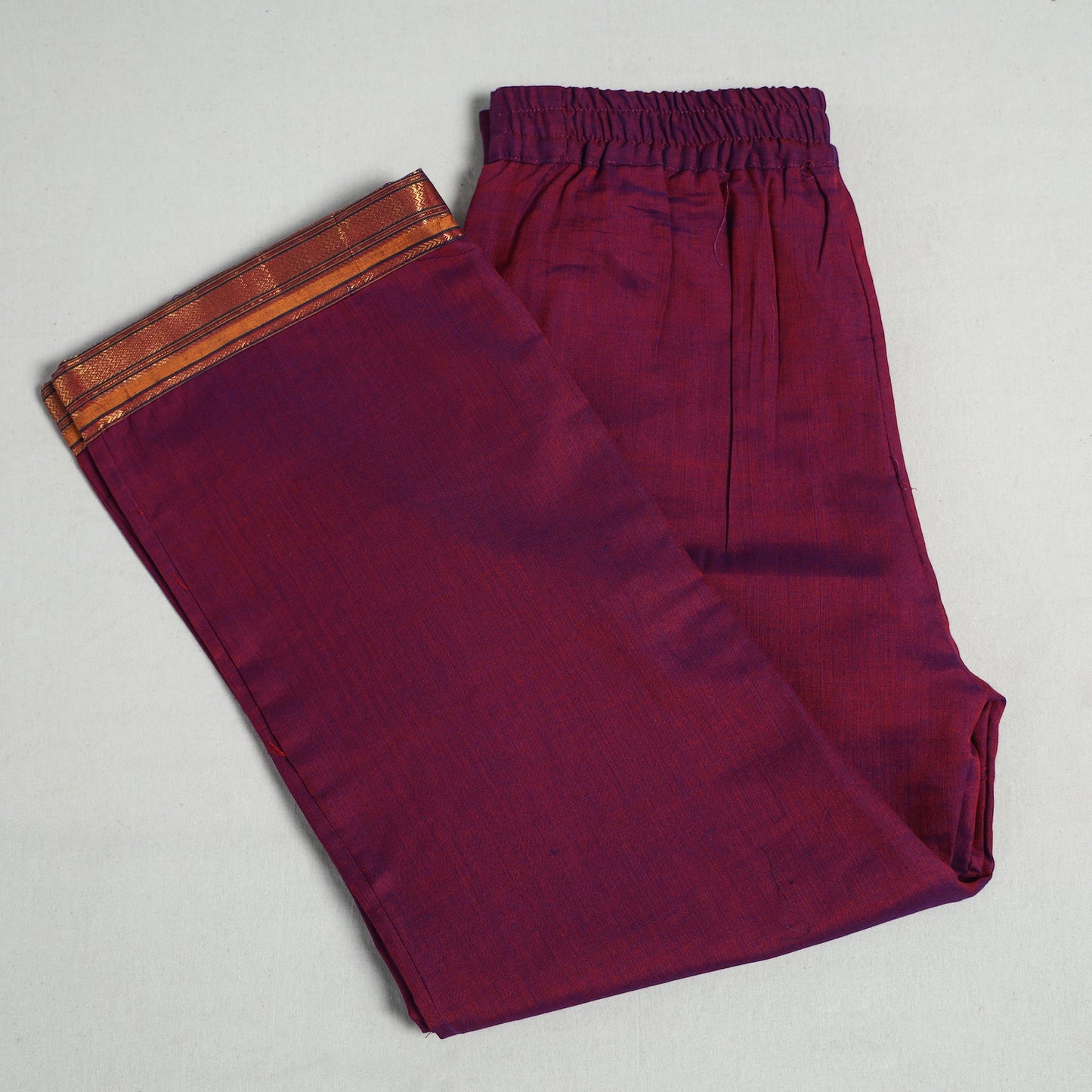 Dark purple - dharwad cotton kurta with palazzo & dupatta
