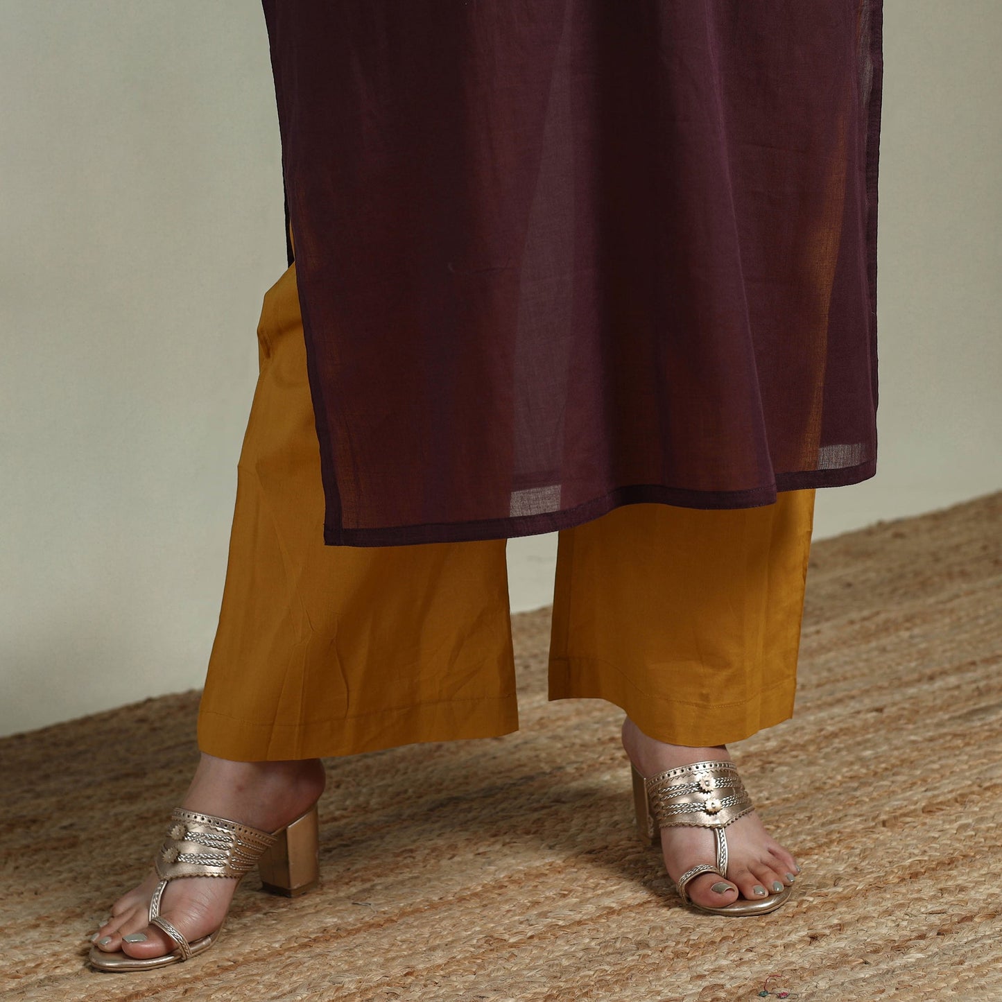 Mulmalai cotton plain dyed straight kurta 09 - handcrafted