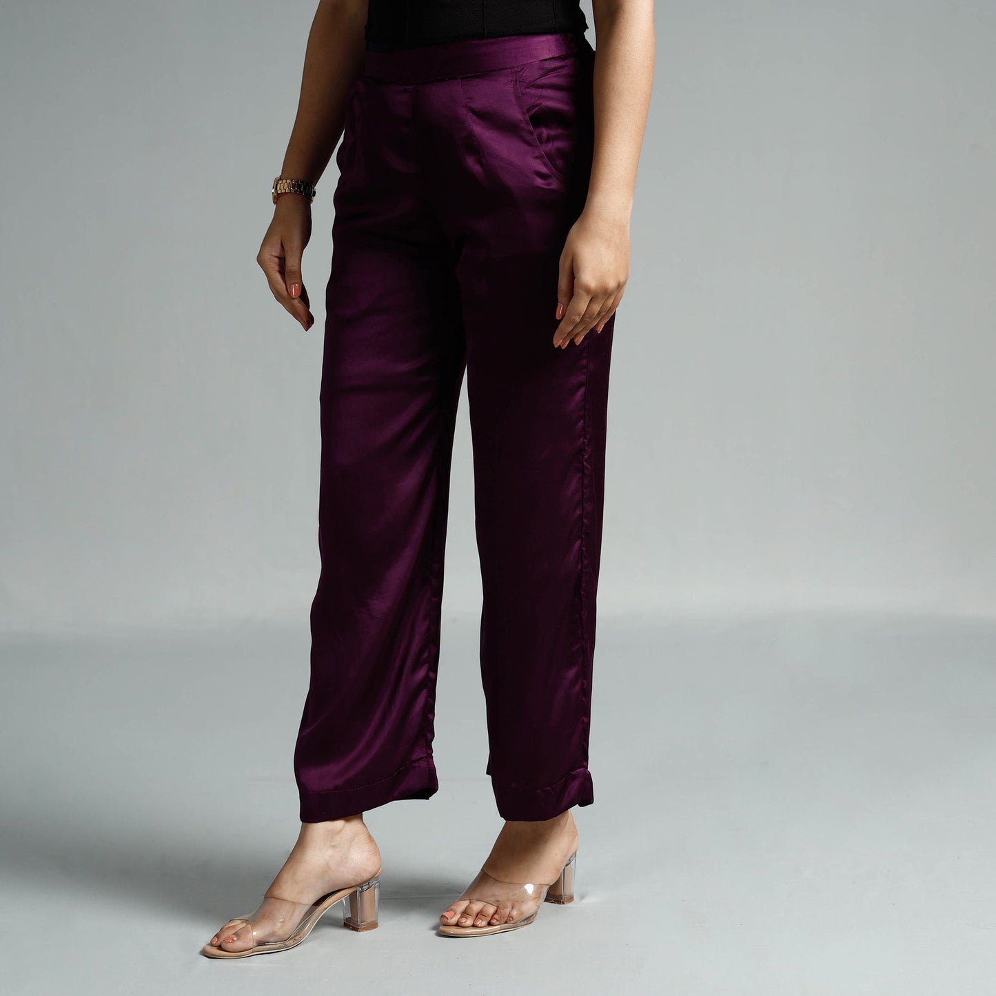 Plain Modal Silk Elasticated Pant