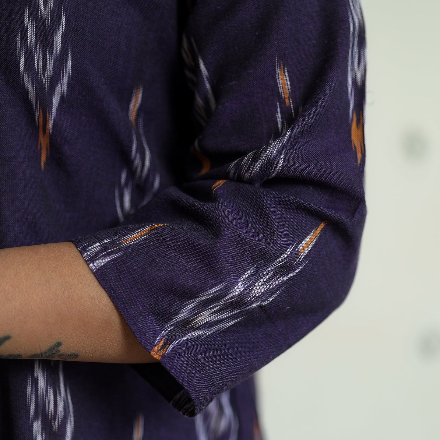 Pochampally Ikat Weave Cotton Long Kurta