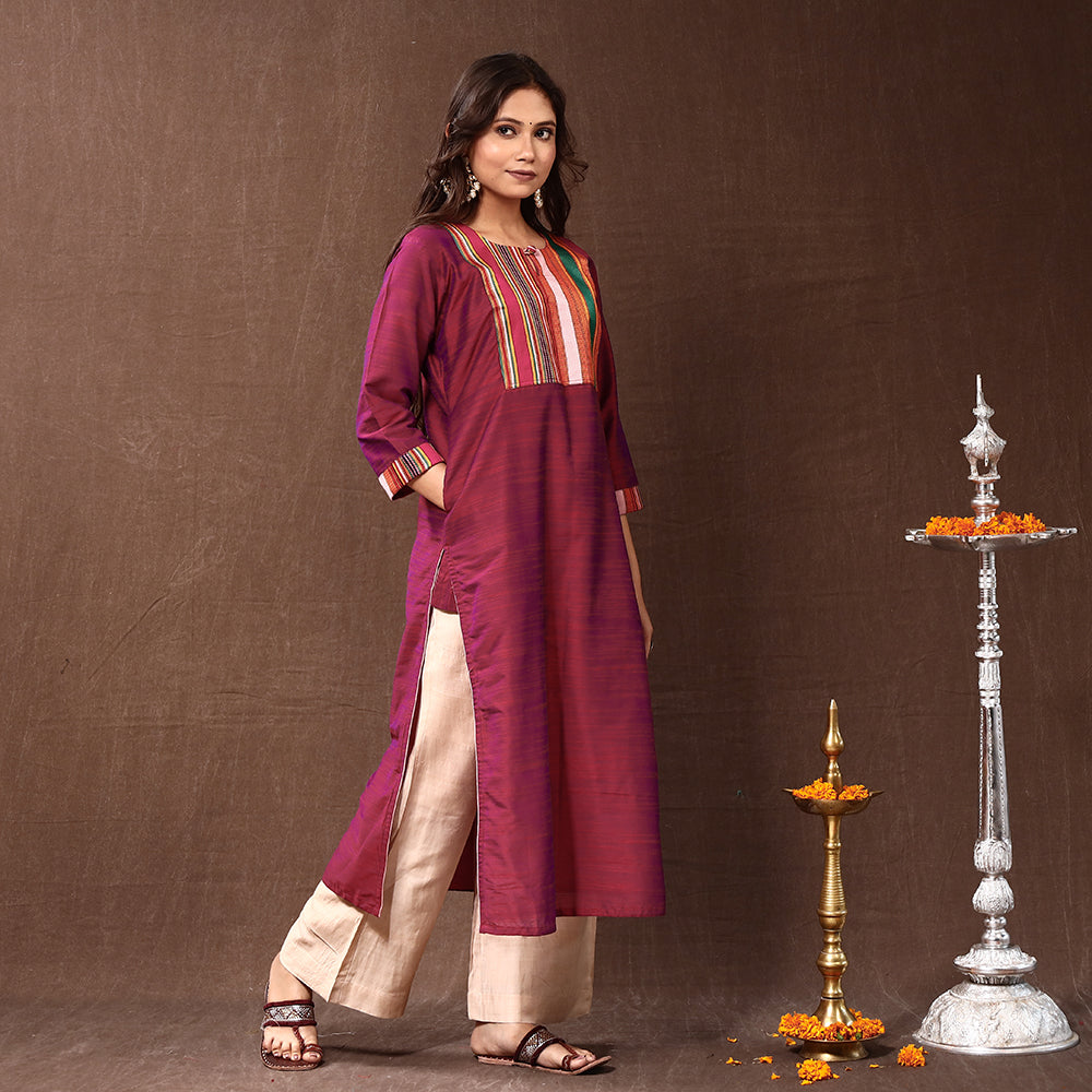 Silk Plain Kurta