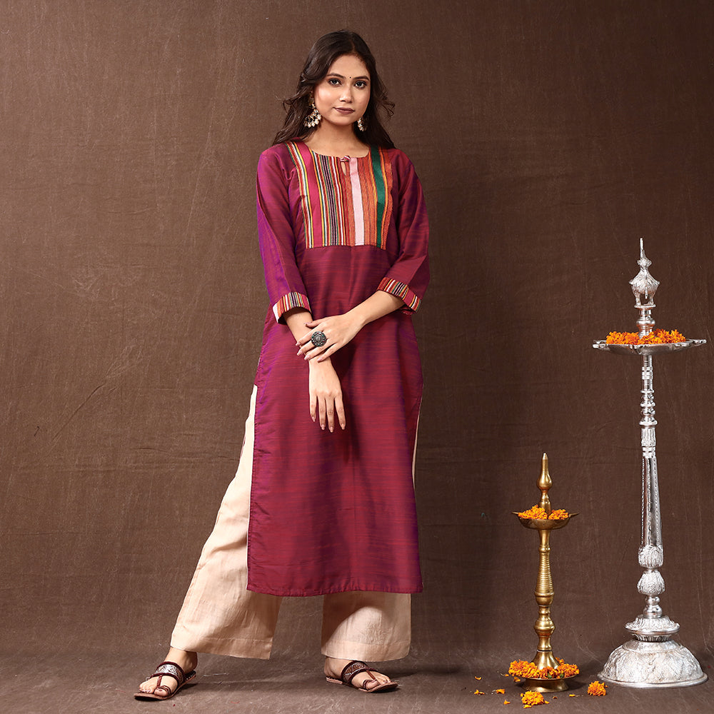 Silk Plain Kurta