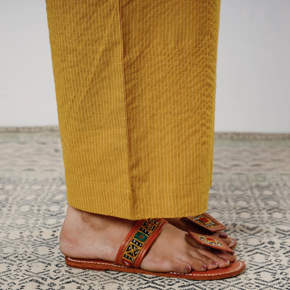 iTokri Casuals - Running Stitch Cotton Palazzo