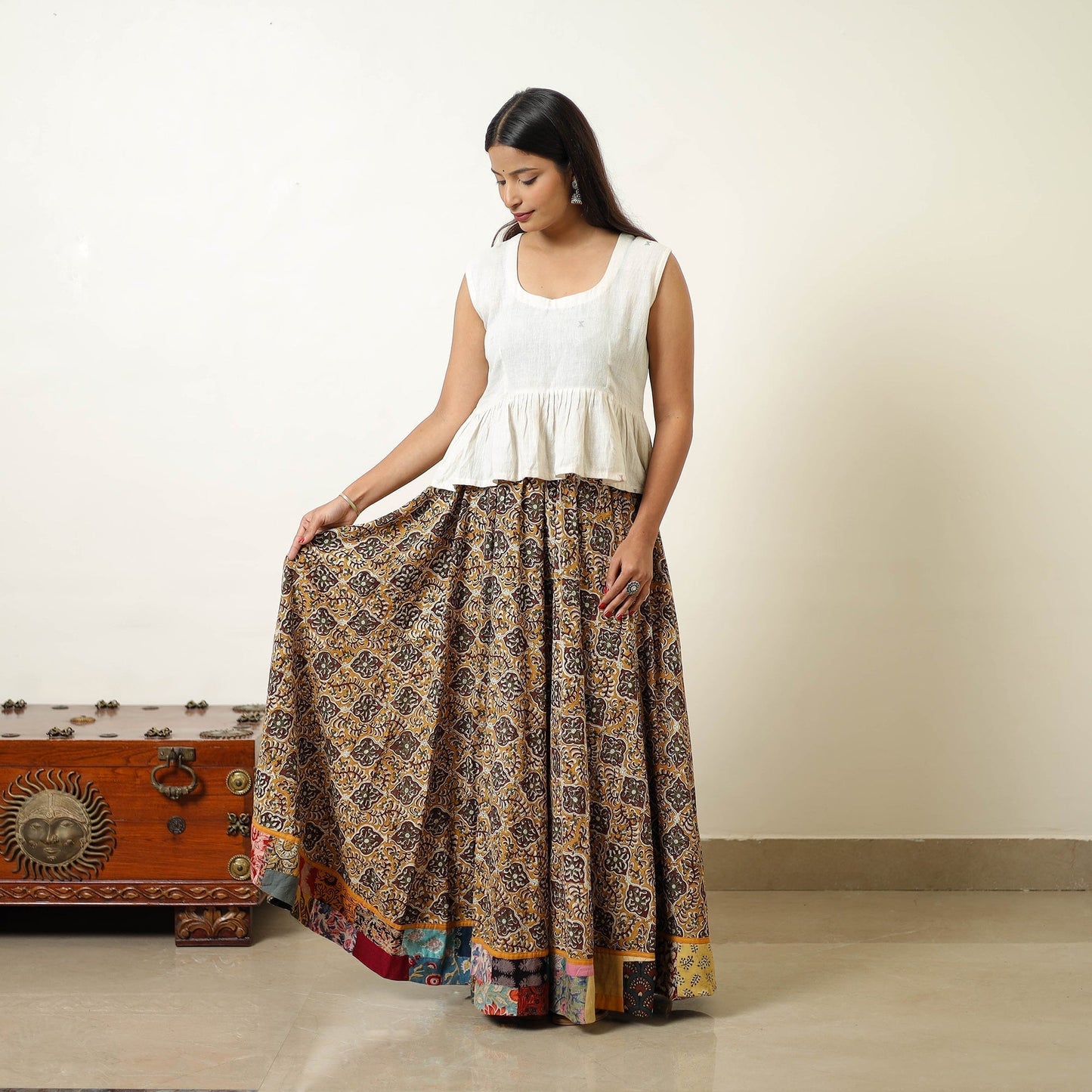 Shop Block Printed Cotton Bagru Skirt
