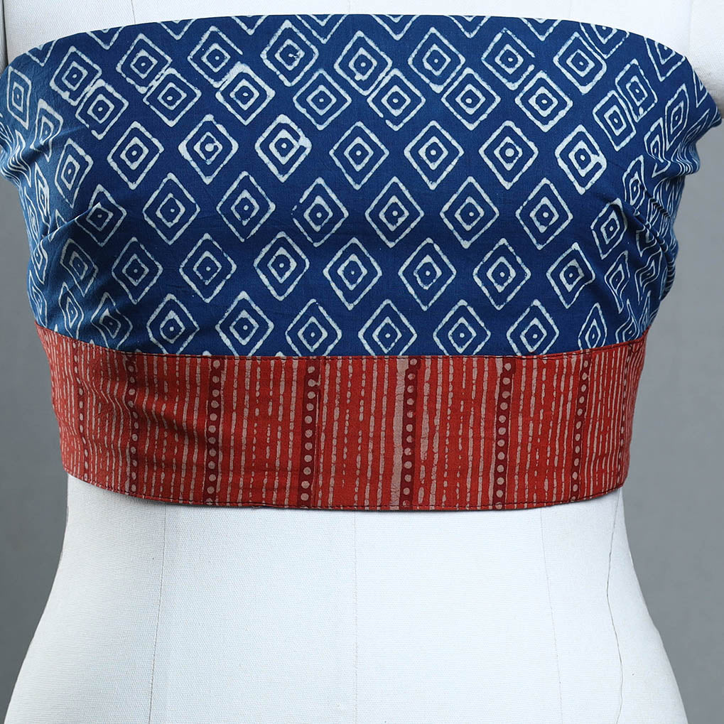 Blue - cotton pipad blouse piece 158 - handcrafted