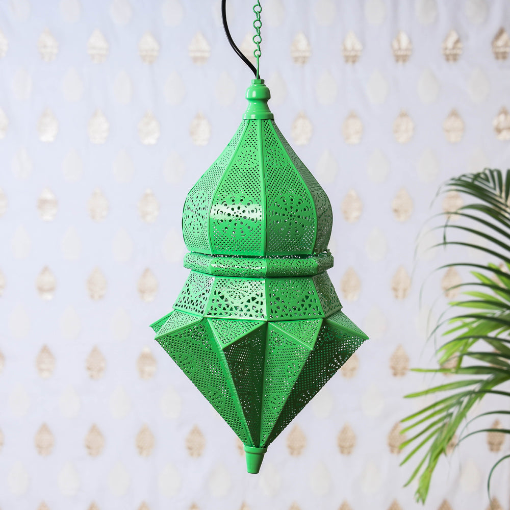 Decorative Handmade Hanging Iron Electric Lantern / Lamp