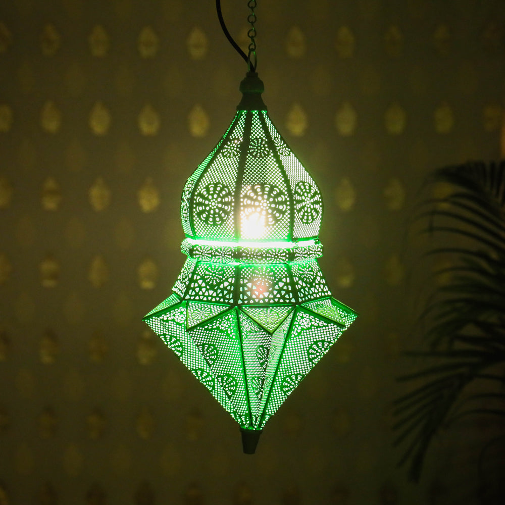 Decorative Handmade Hanging Iron Electric Lantern / Lamp