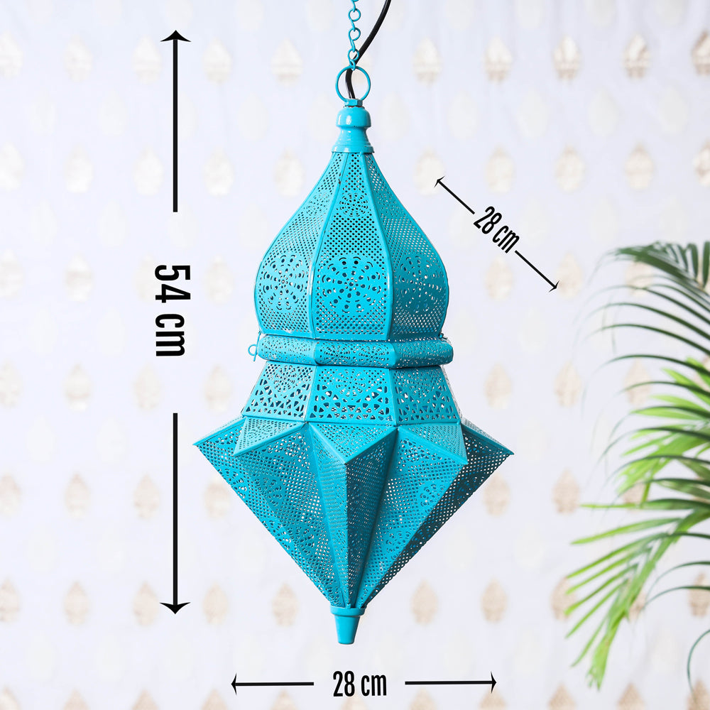 Decorative Handmade Hanging Iron Electric Lantern / Lamp