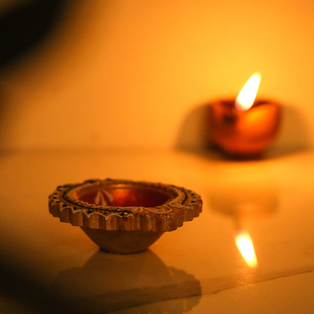 Decorative Handpainted Terracotta Diya (Set of 4) Online in India l iTokri.com