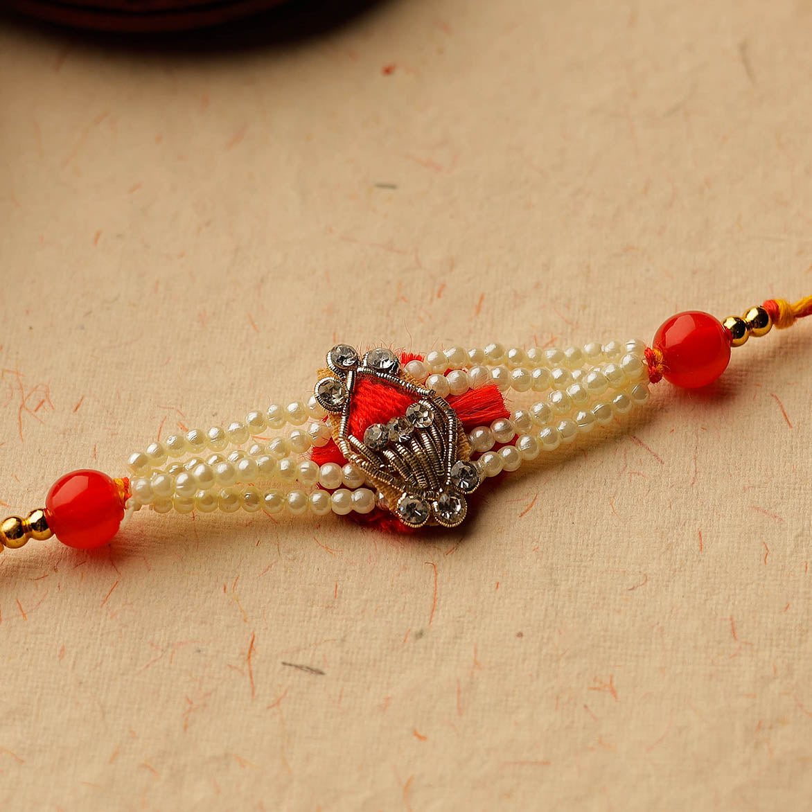 Handmade Stone Beadwork Rakhi 56