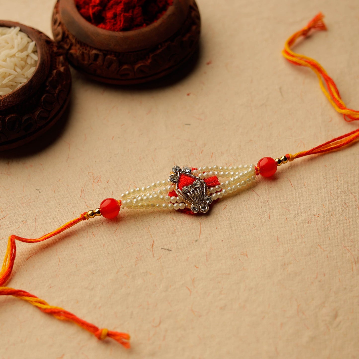 Handmade Stone Beadwork Rakhi 56