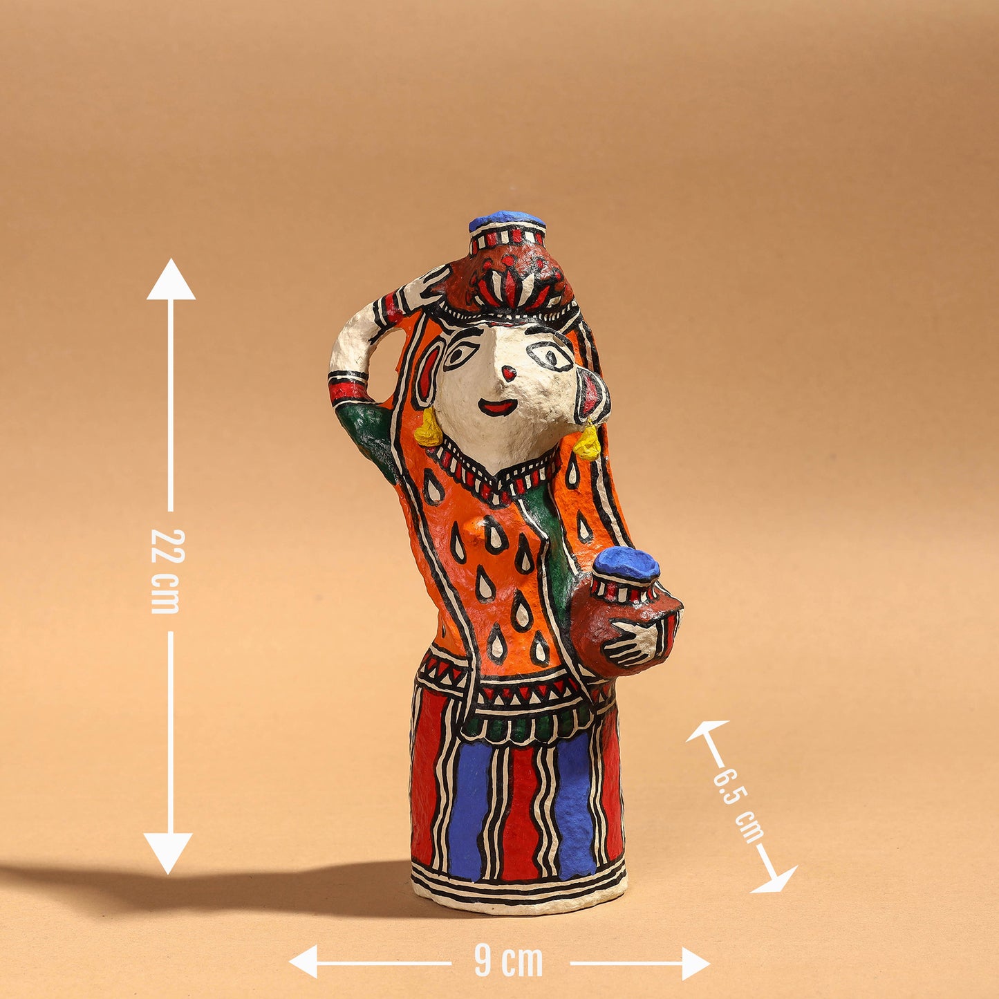 Doll - Madhubani Handpainted Paper Mache Home Decor Item