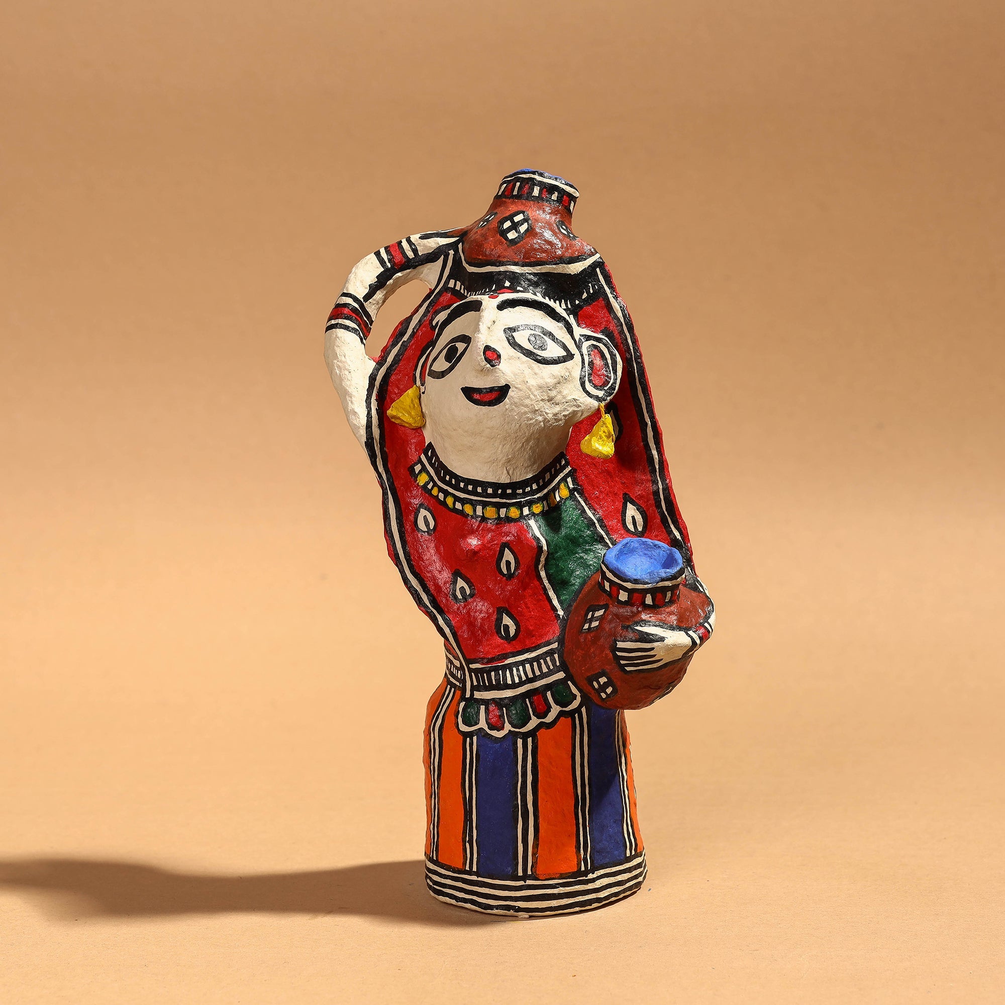 Madhubani Handpainted Paper Mache Home Decor (3 x 2 in)