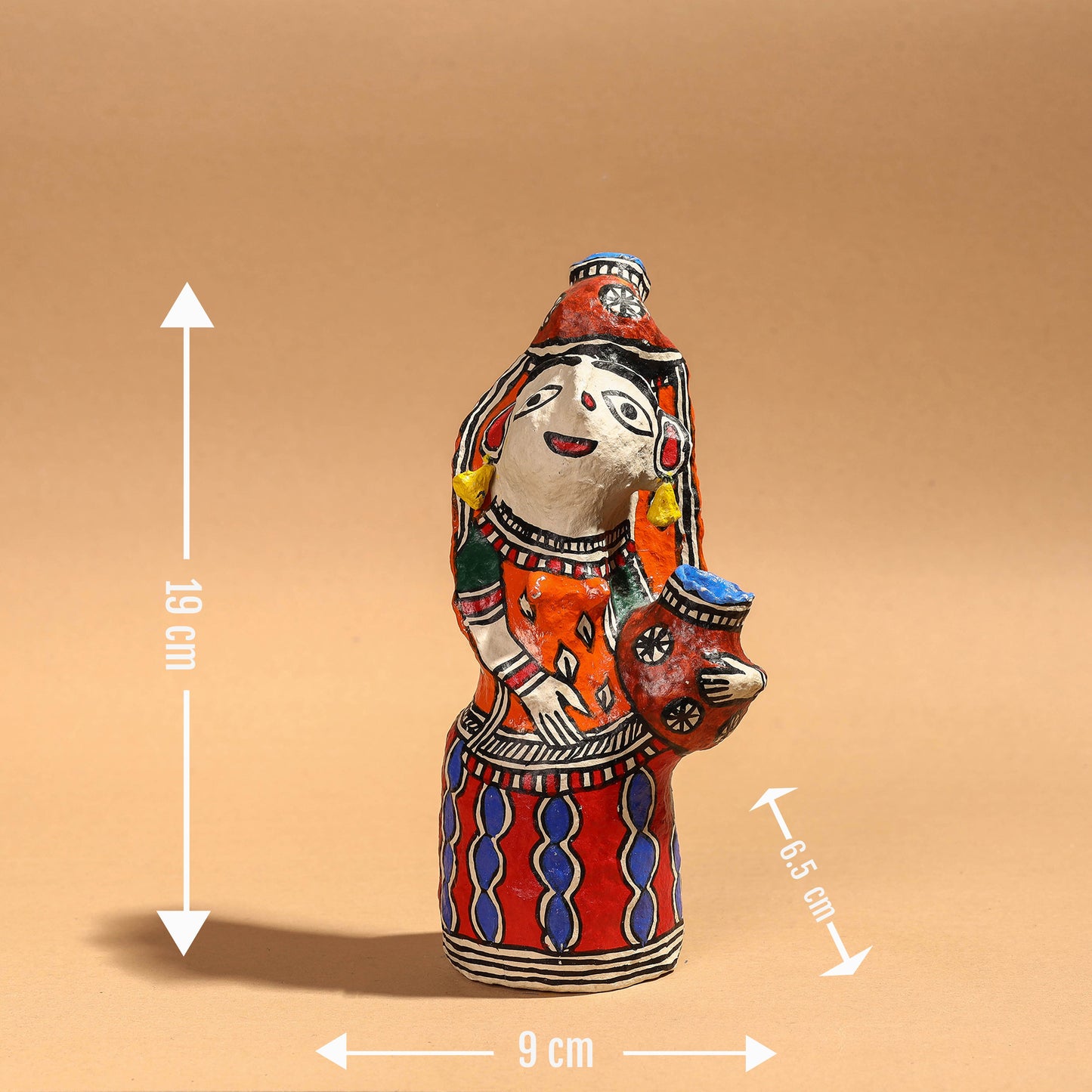 Doll - Madhubani Handpainted Paper Mache Home Decor Item Online l iTokri.com