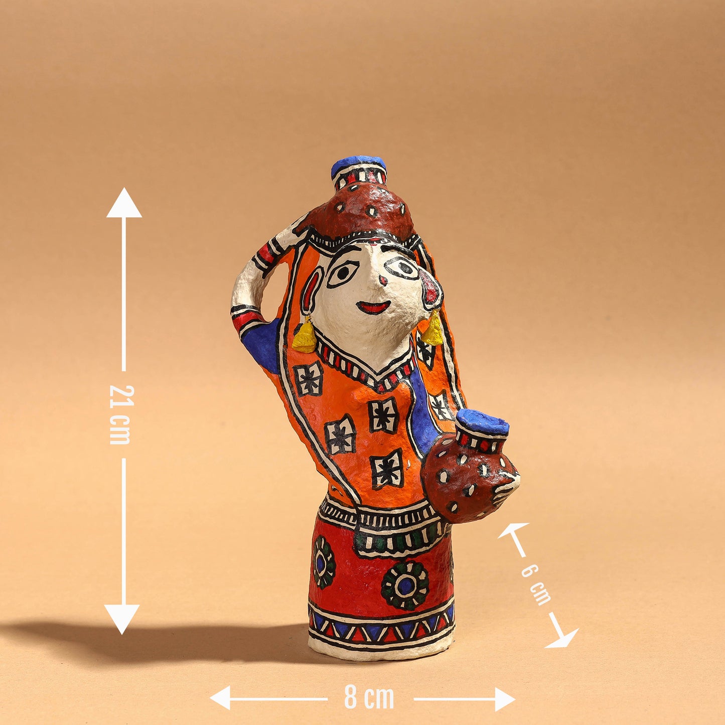 Buy Doll - Madhubani Handpainted Paper Mache Home Decor Item Online l iTokri.com