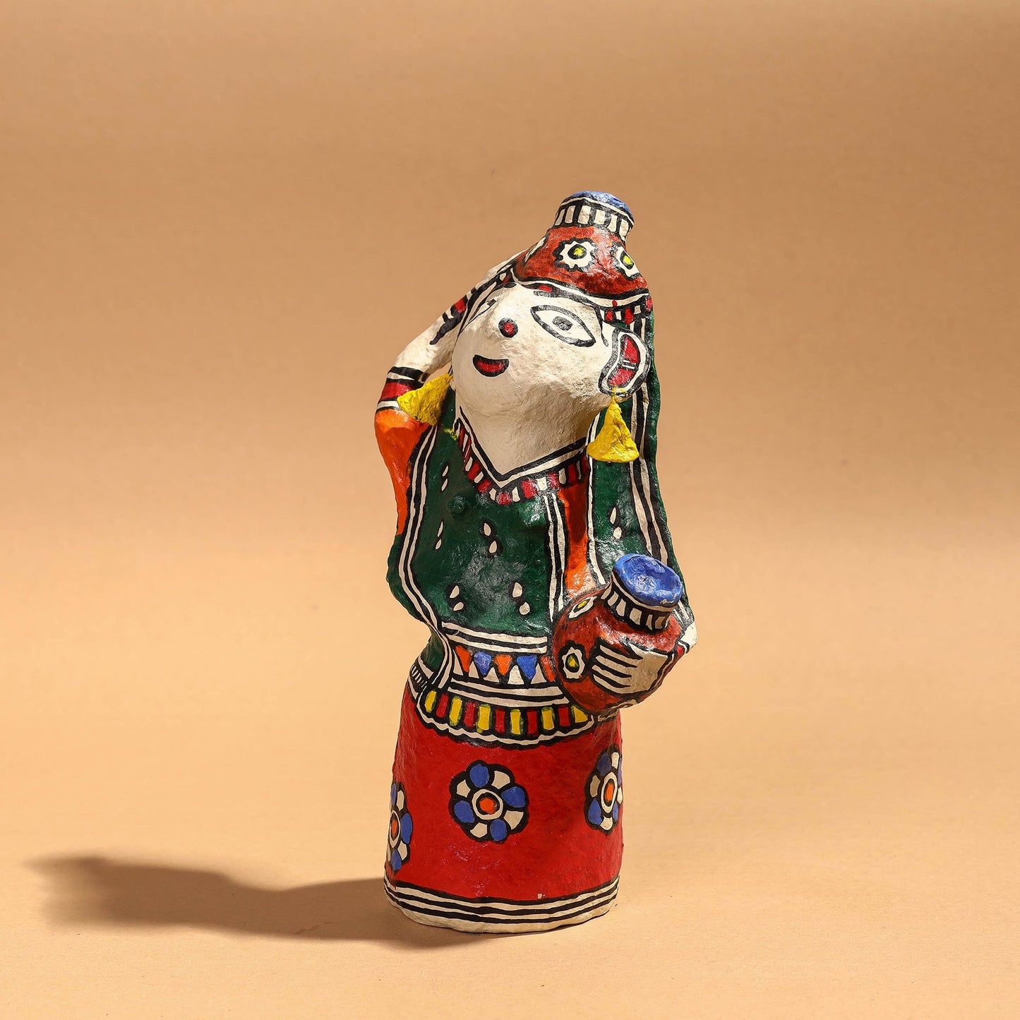 Doll - Madhubani Handpainted Paper Mache Home Decor Item
