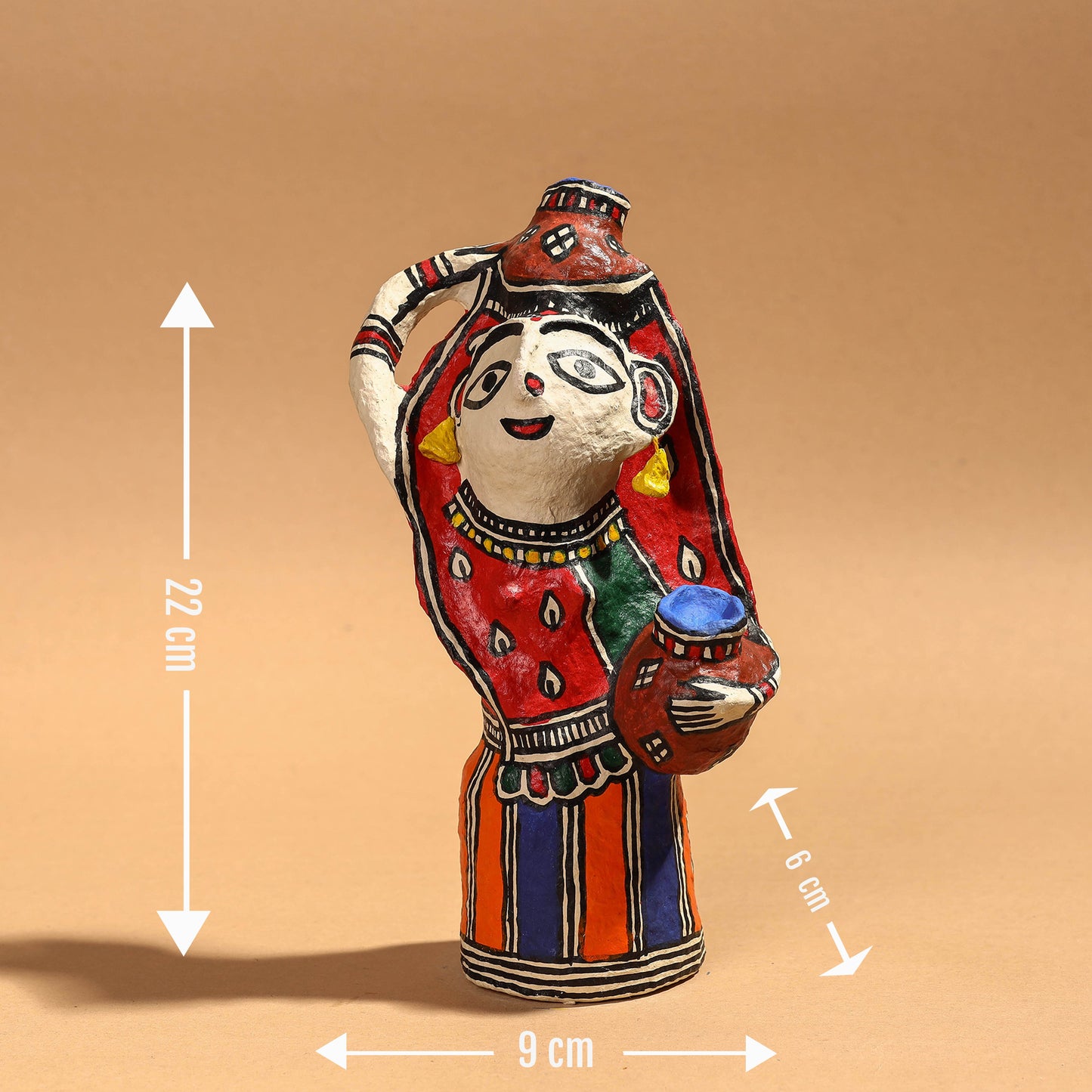 Doll - Madhubani Handpainted Paper Mache Home Decor Item