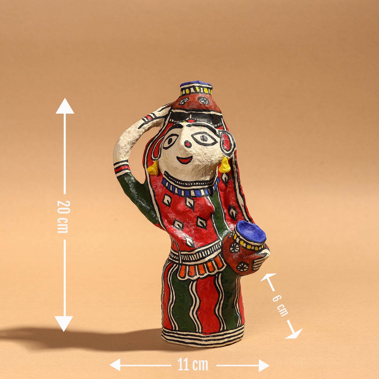 Doll - Madhubani Handpainted Paper Mache Home Decor Item