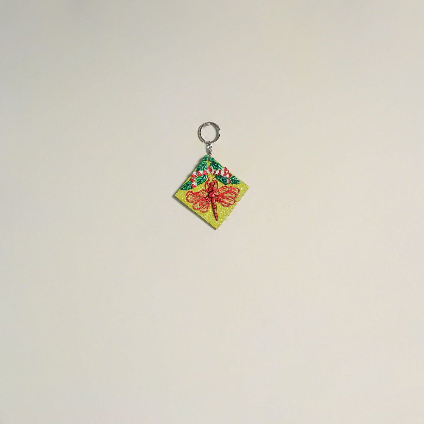 Dragonfly - handpainted clay art keychain 21 - handcrafted