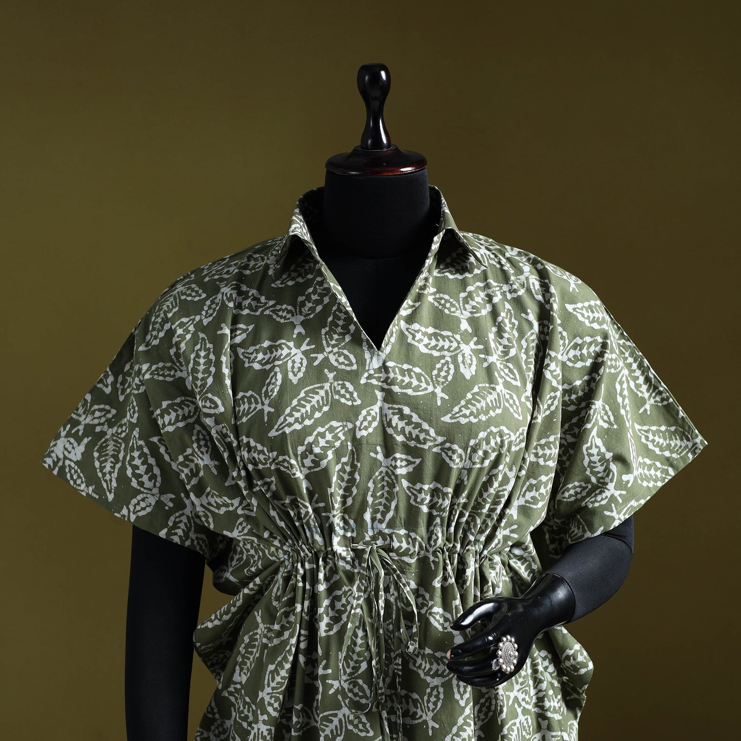 Hand batik cotton short kaftan 19 - handcrafted