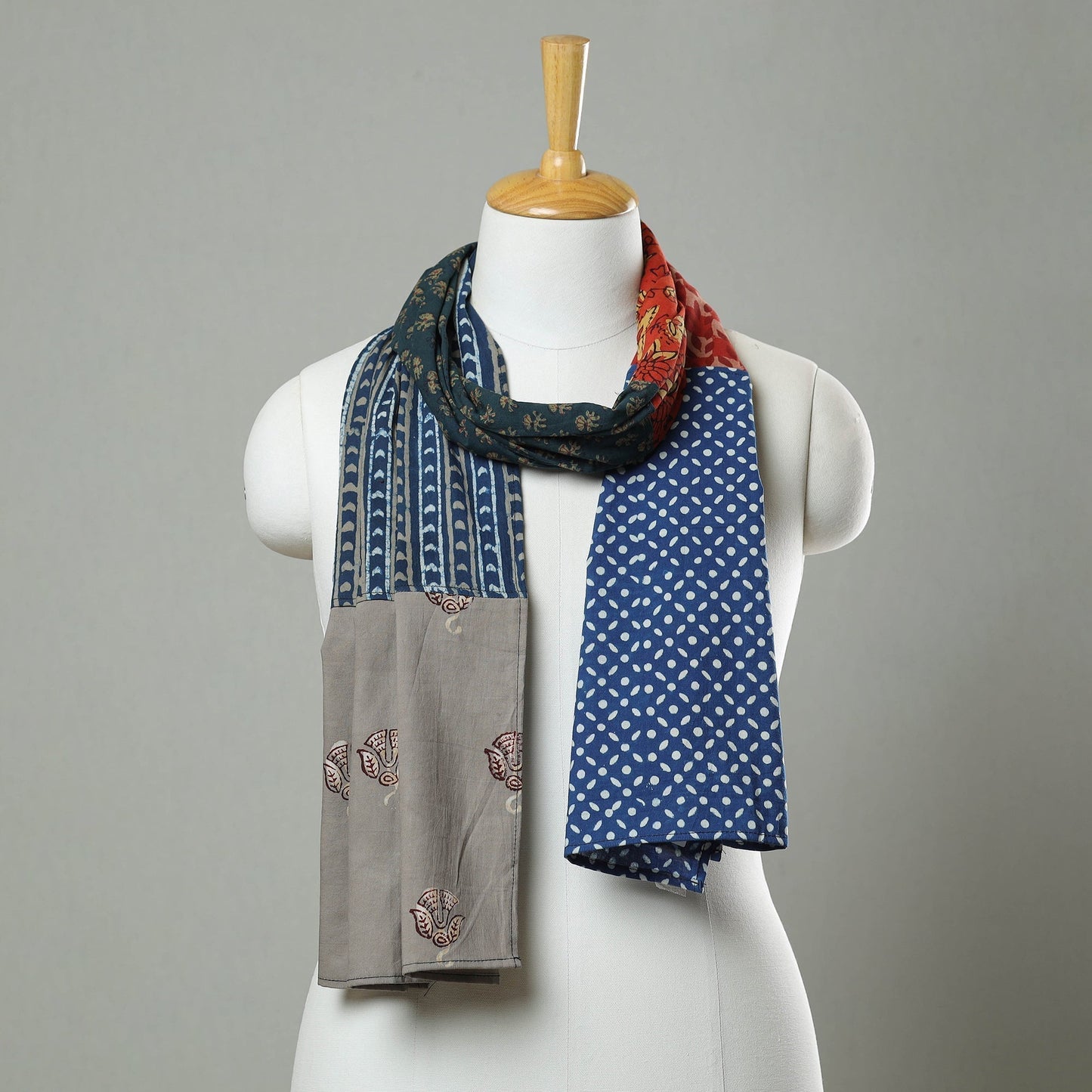 Patchwork Block Printed Cotton Stole