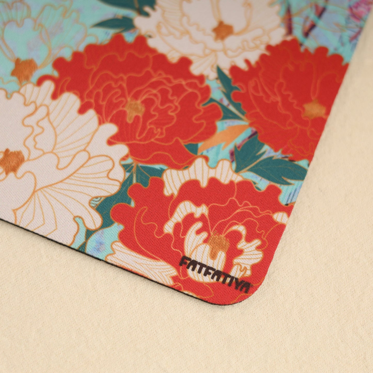 Elegant Peacock and Flower Mouse Pad