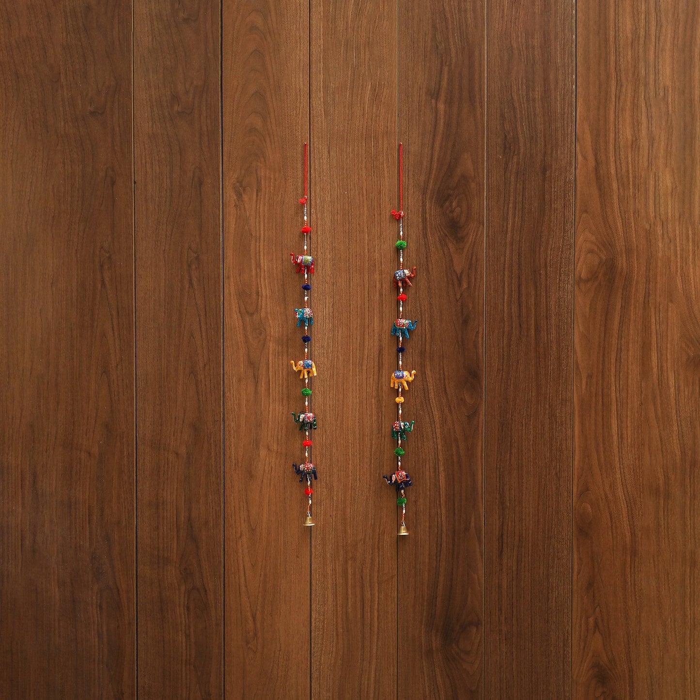 Elephant - decorative bead work handpainted hanging 05