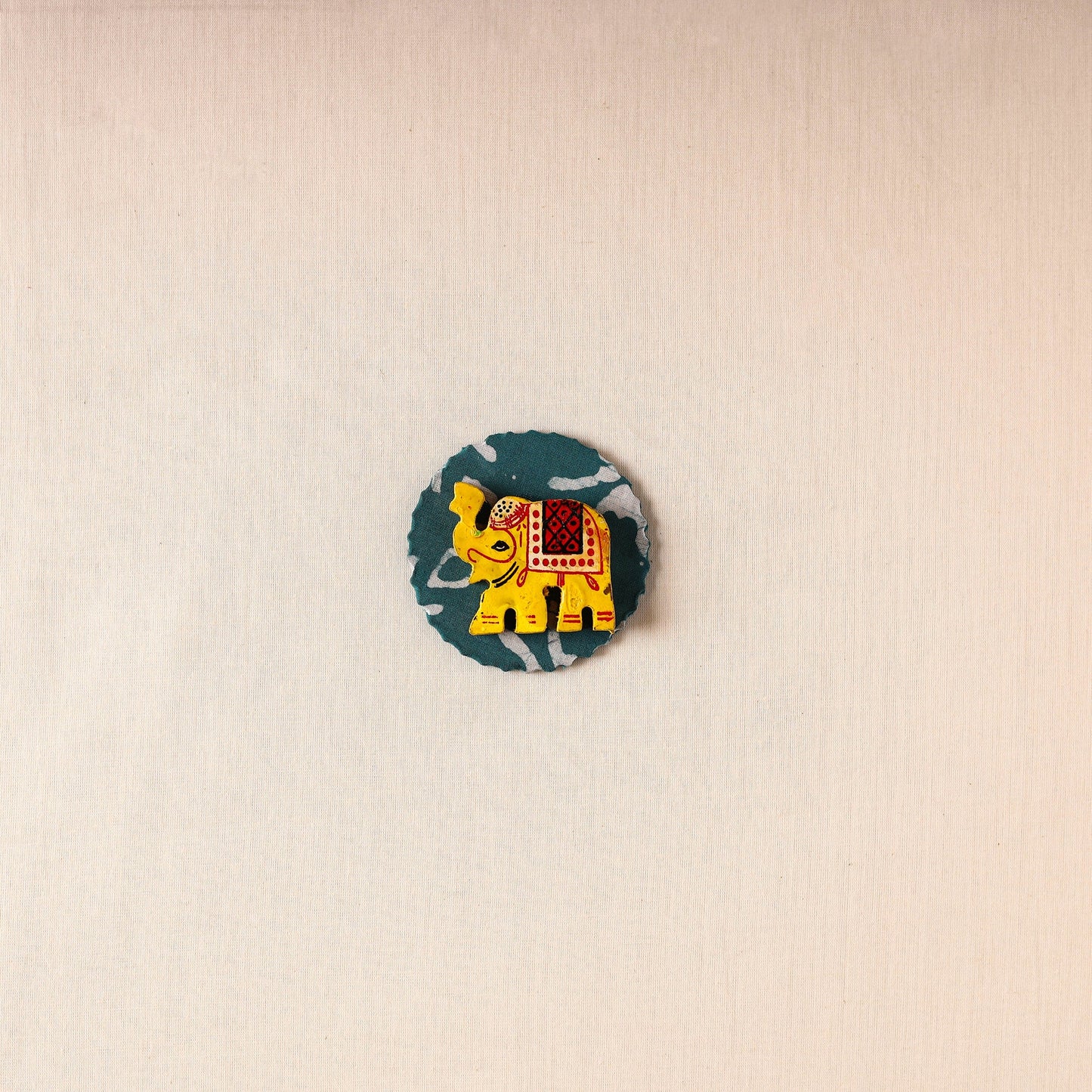 Elephant - Handmade Fabart Wooden Magnet