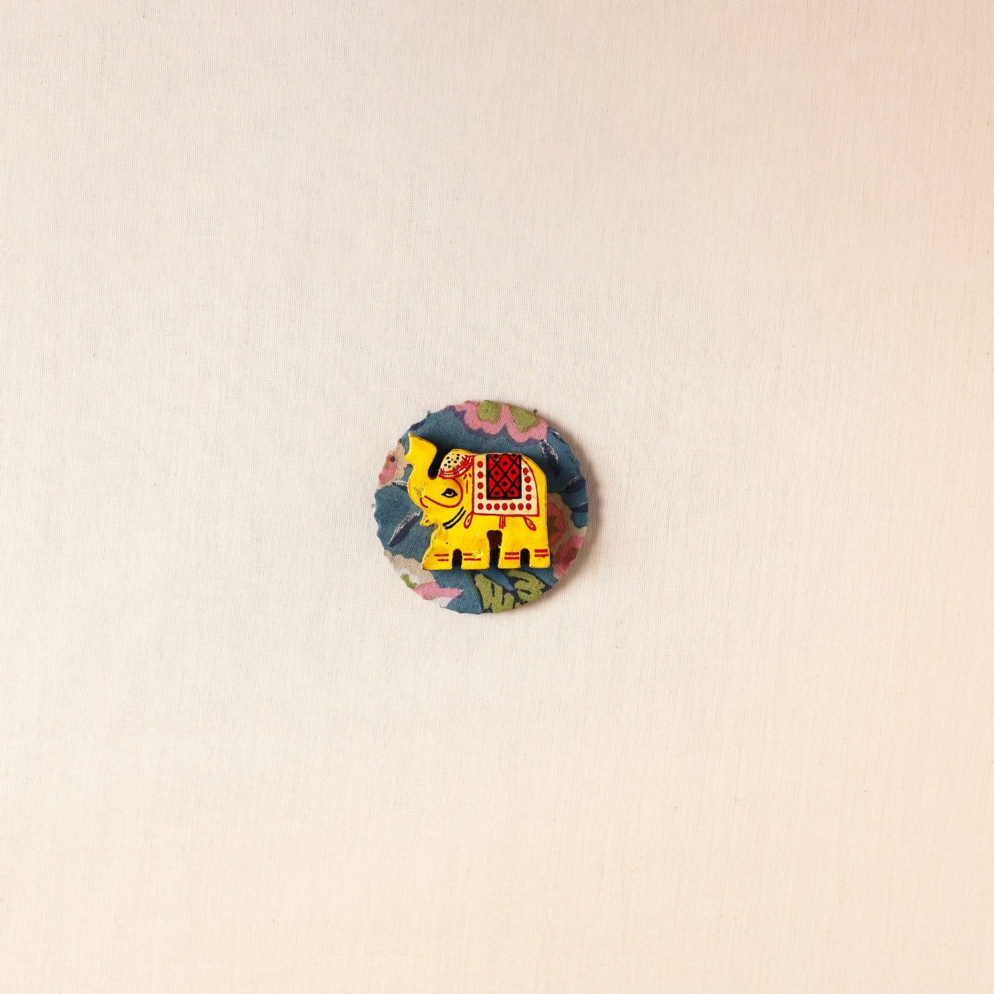 Elephant - Handmade Fabart Wooden Magnet