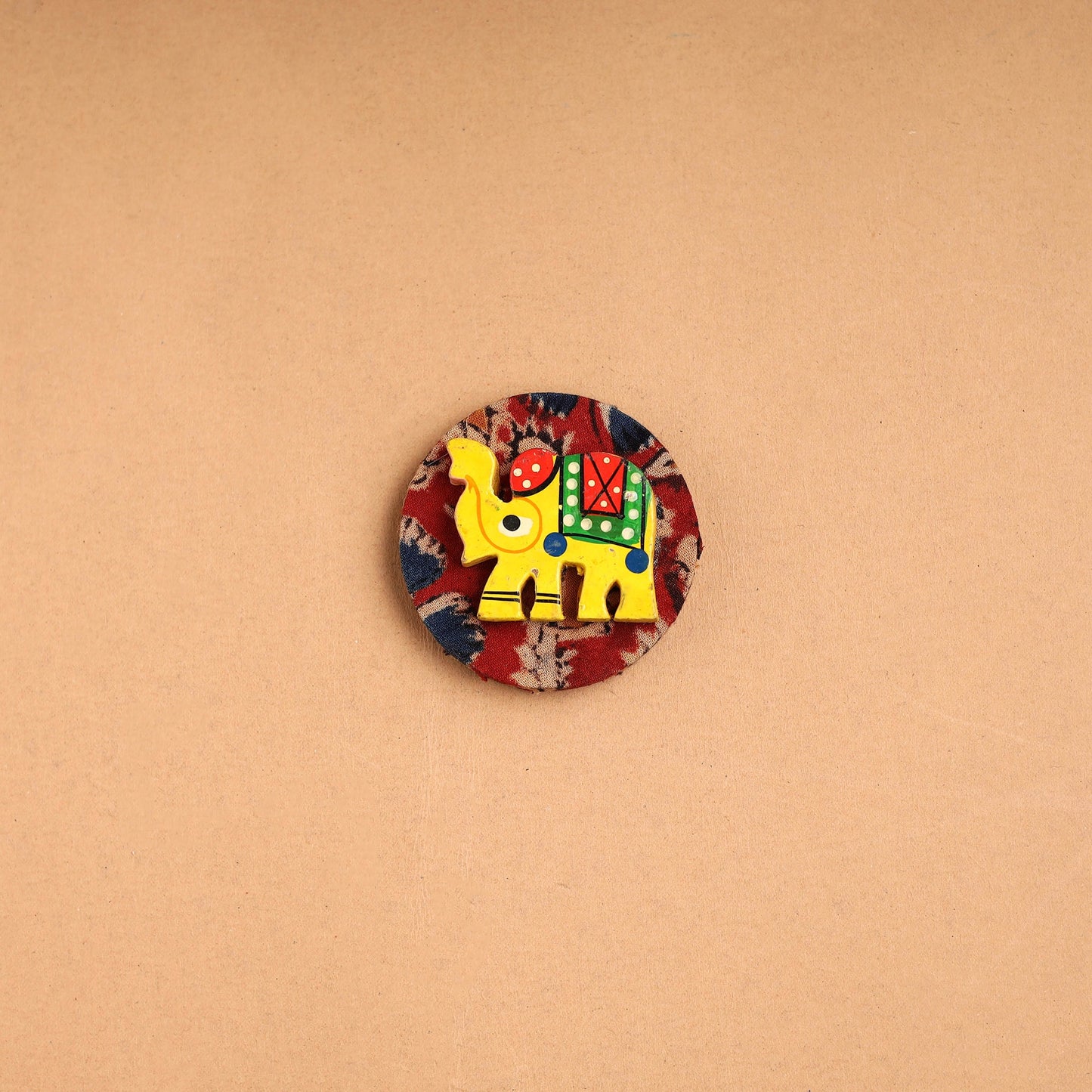Elephant - Handmade Fabart Wooden Magnet