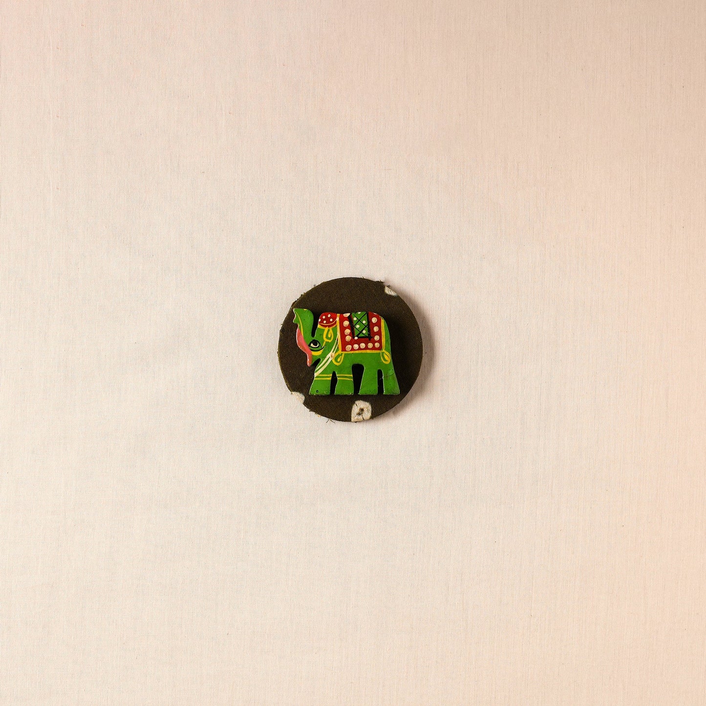 Elephant - Handmade Fabart Wooden Magnet