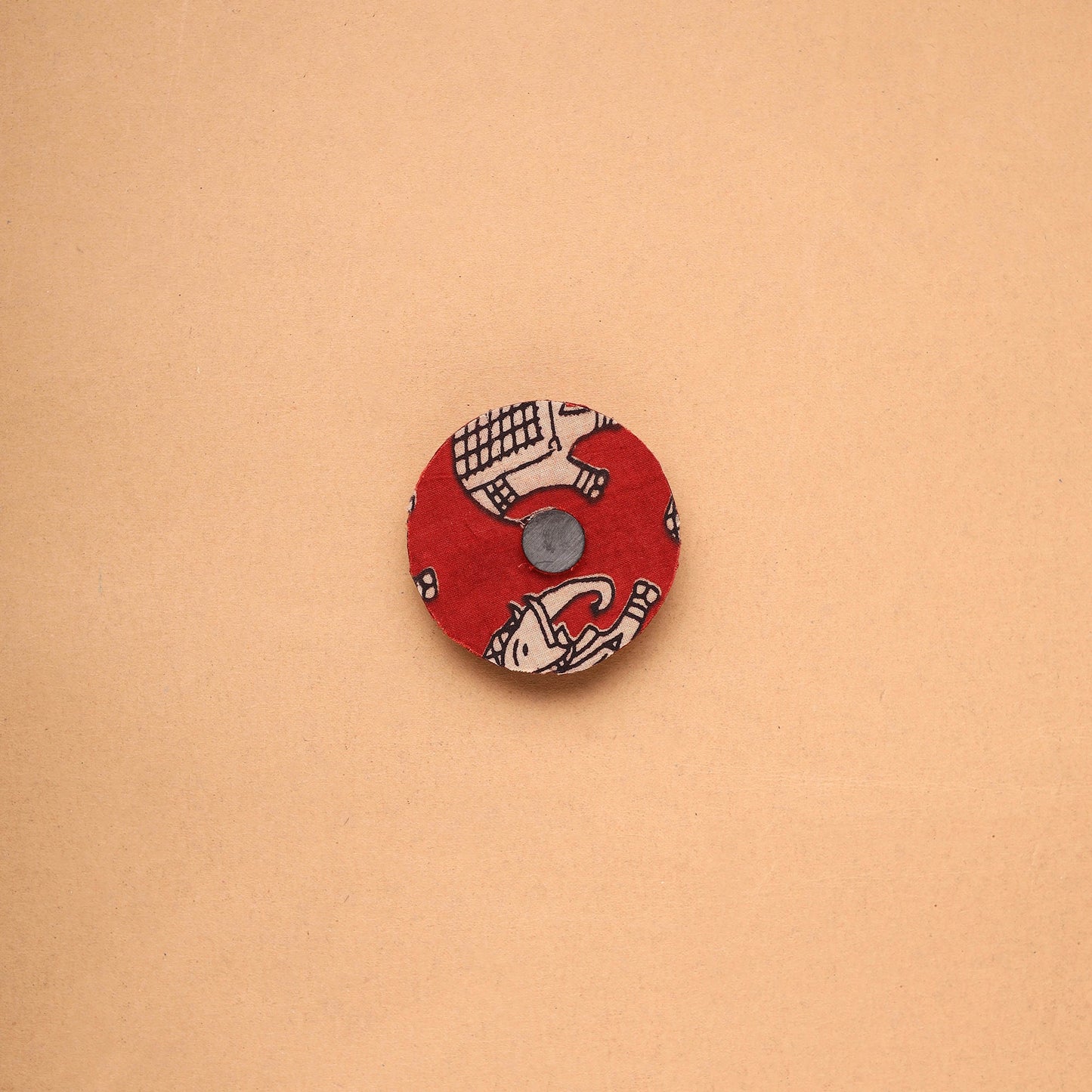 Elephant - Handmade Fabart Wooden Magnet
