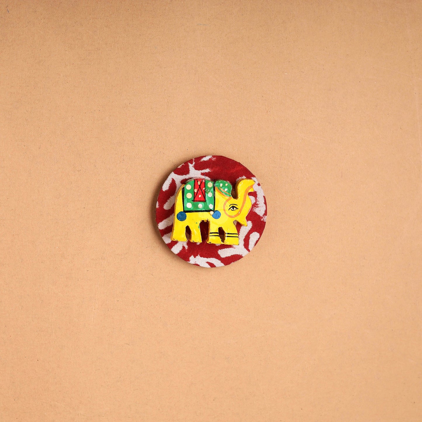 Elephant - Handmade Fabart Wooden Magnet